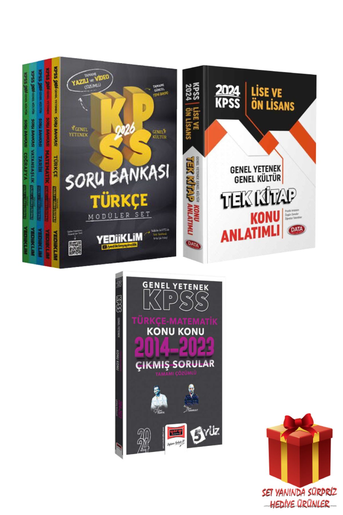 Yediiklim Yayınları 2026 KPSS Modüler Set Soru Bankası+ Data Tek Kitap Konu Anlatımlı+ Türkçe Matematik Konu Konu Çıkmış