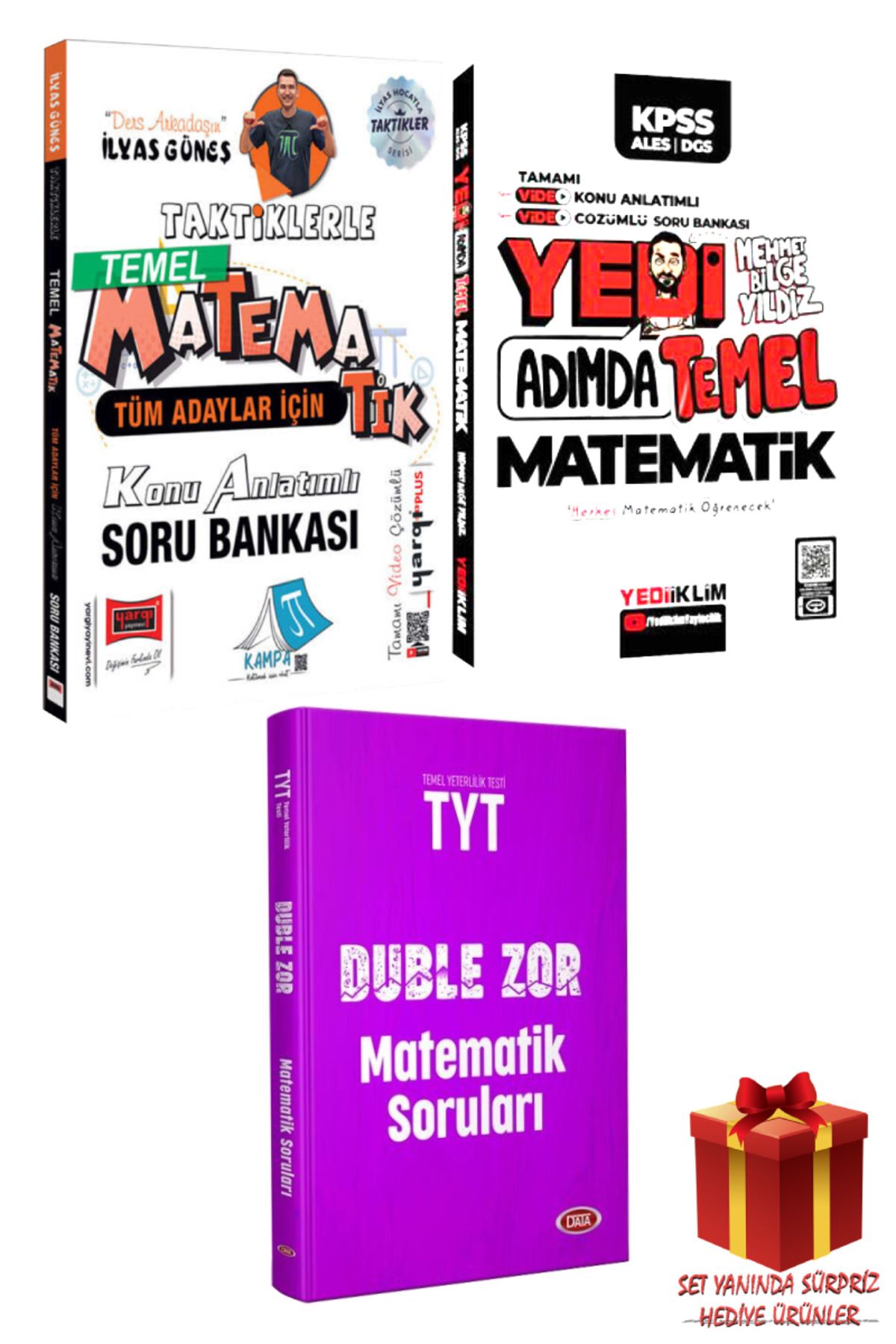 Yargı Yayınları İlyas Güneş Taktiklerle Matematik Konu Anlatımlı Soru Bankası+ Mehmet Bilge Yıldız Yedi Adımda Temel