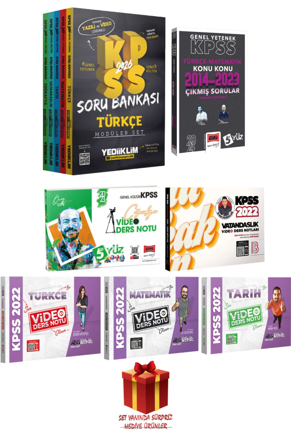 Yediiklim Yayınları 2026 KPSS Modüler Set Soru Bankası+ Türkçe Matematik Tarih Coğrafya Vatandaşlık Konu Anlatım+ Çıkmış