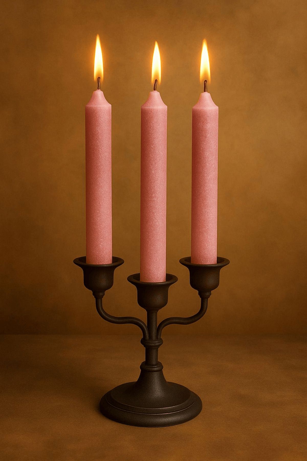 VINTAGE CANDLES Vanilya Kokulu Dekoratif Üçlü Şamdan Mum