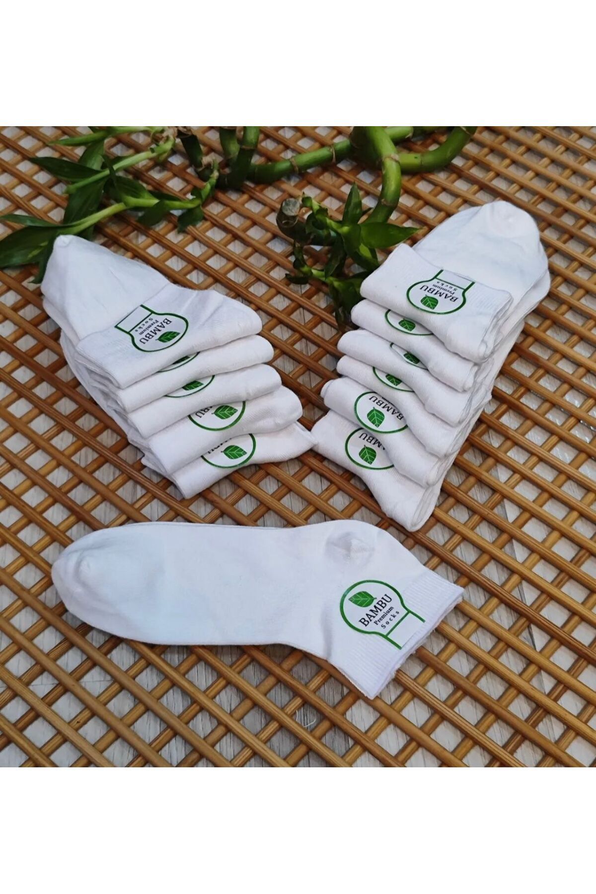 AyganStore 12 ÇİFT Bambu Kadın Patik Beyaz Çorap Dikişsiz Yıkamalı