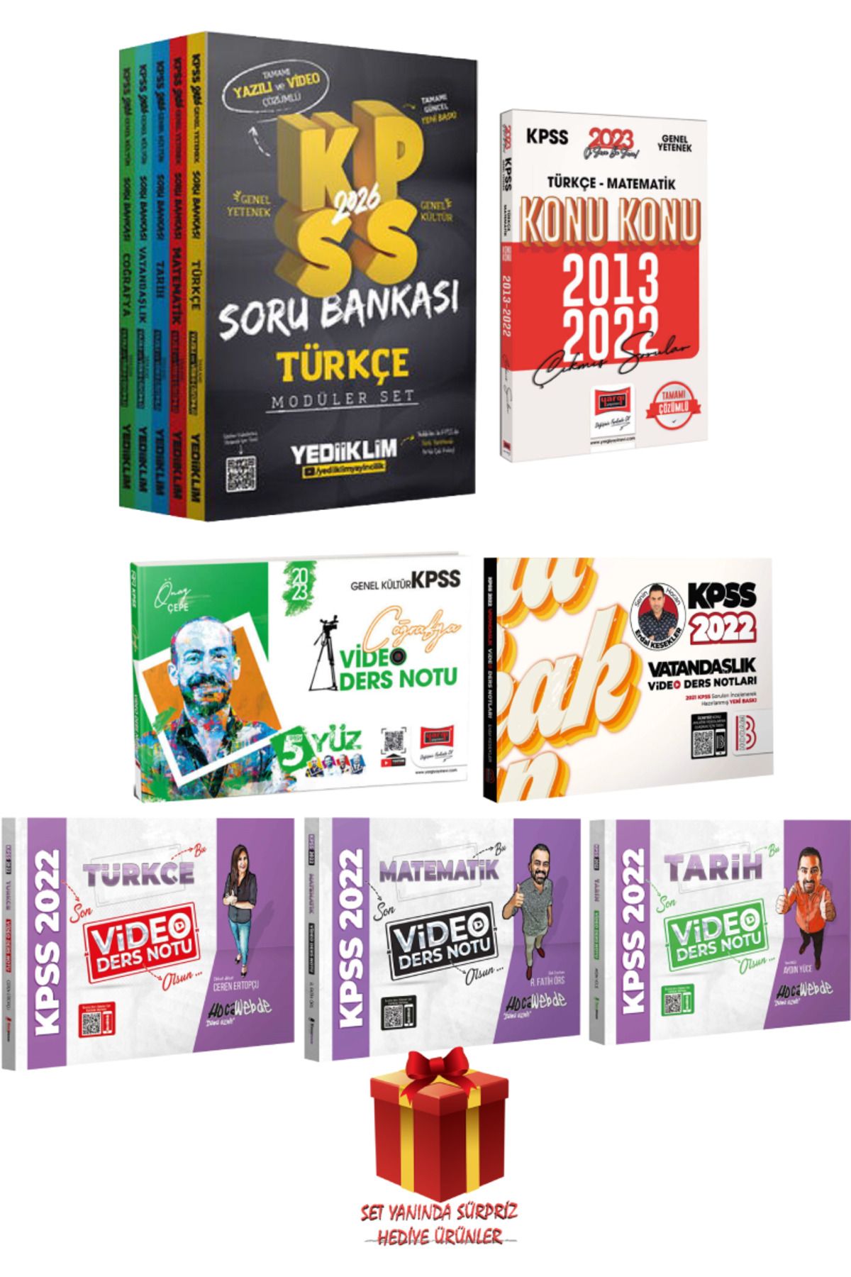 Yediiklim Yayınları 2026 KPSS Modüler Set Soru Bankası+ Türkçe Matematik Tarih Coğrafya Vatandaşlık Konu Anlatım+ Çıkmış