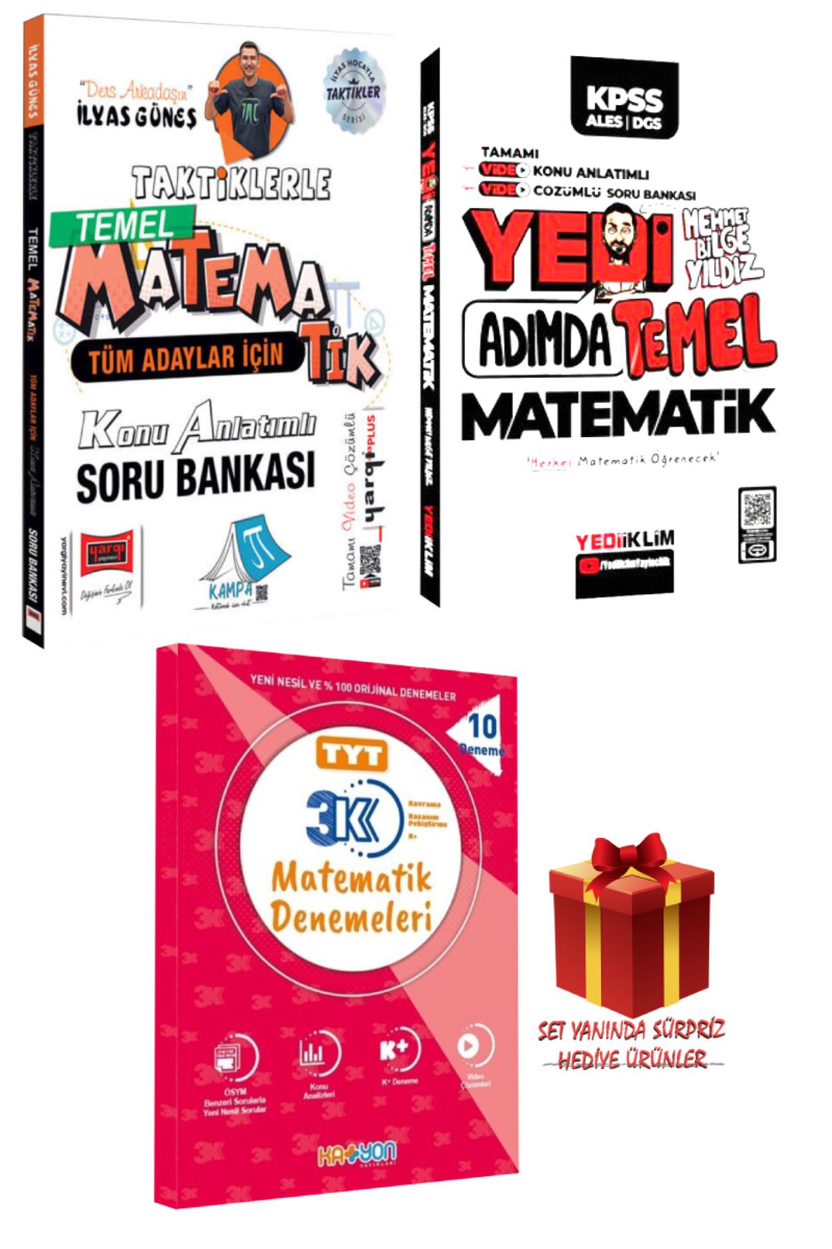 Yargı Yayınları İlyas Güneş Taktiklerle Matematik Konu Anlatımlı Soru Bankası+ Mehmet Bilge Yıldız Yedi Adımda Temel
