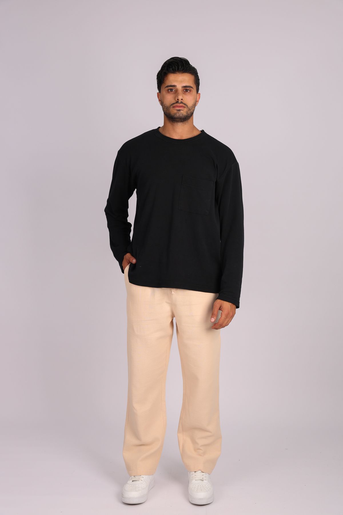 JAKOTTO Erkek Baggy Müslin Kumaş Pantolon