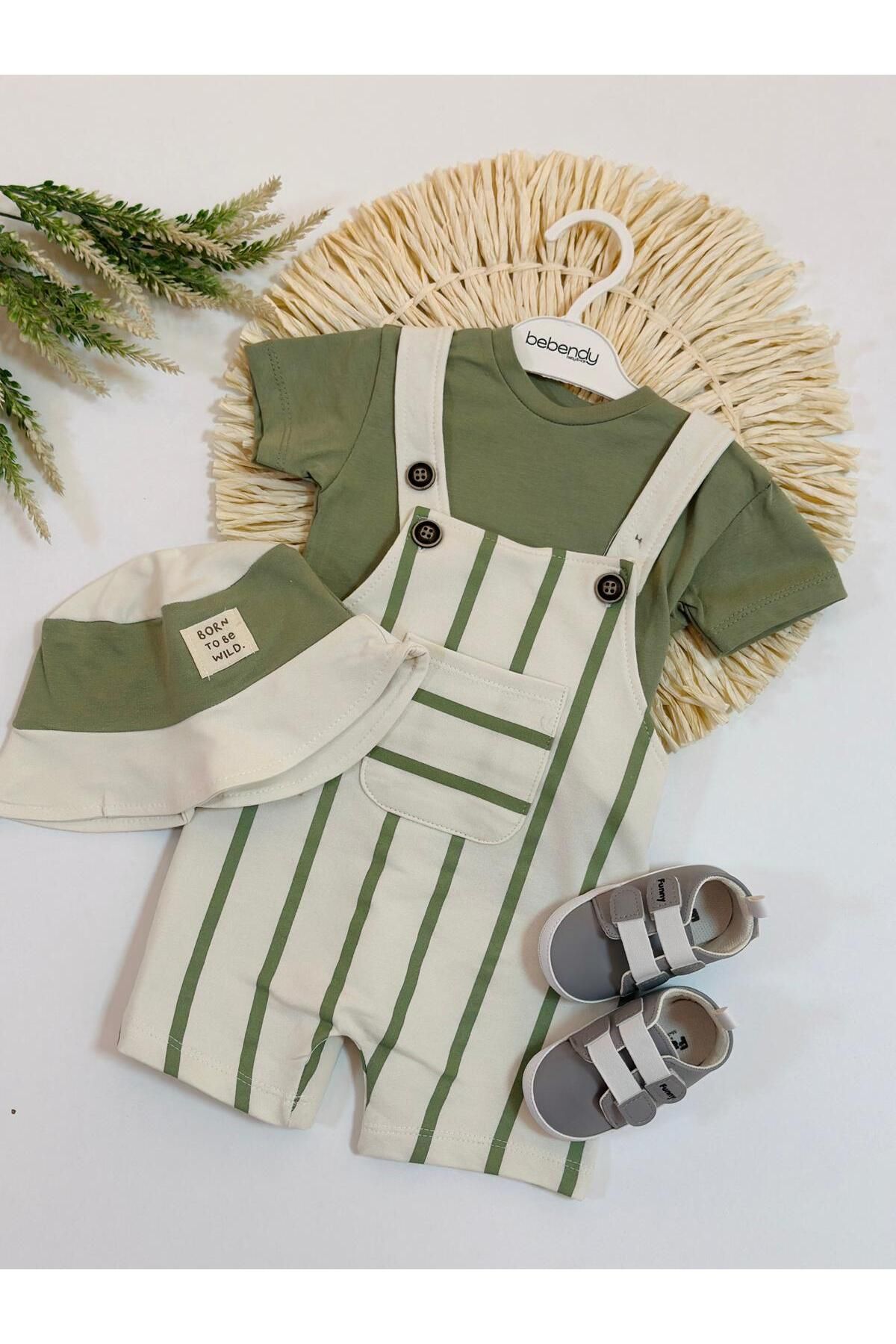 MARYE BABY çizgili bebek salopet