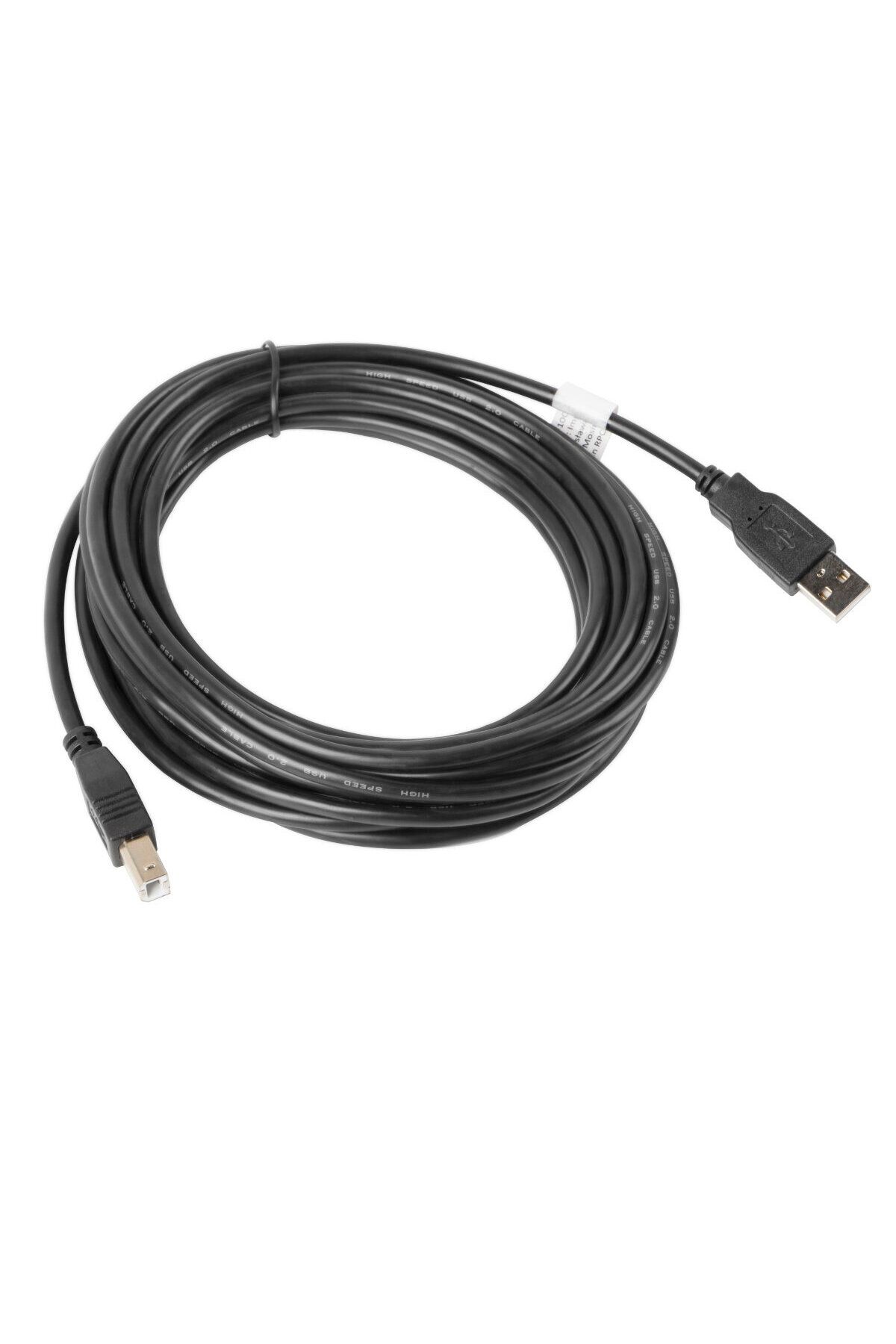 Lanberg-USB 2.0 printer cable, Lanberg 41354, length 5 m, USB-A male to USB-B male, black 1
