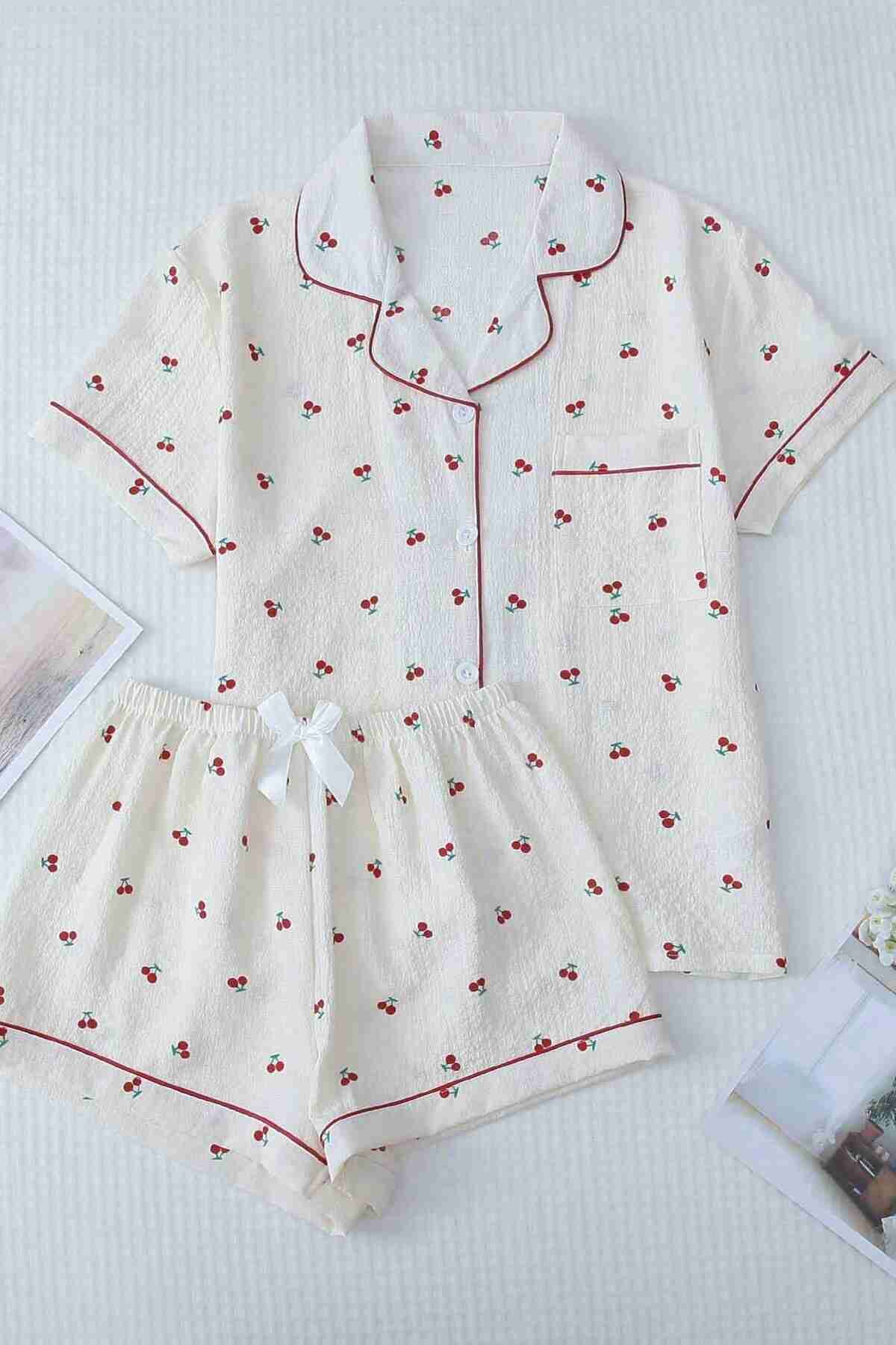 ALPINMODA Baskılı Şortlu Pijama Takımı