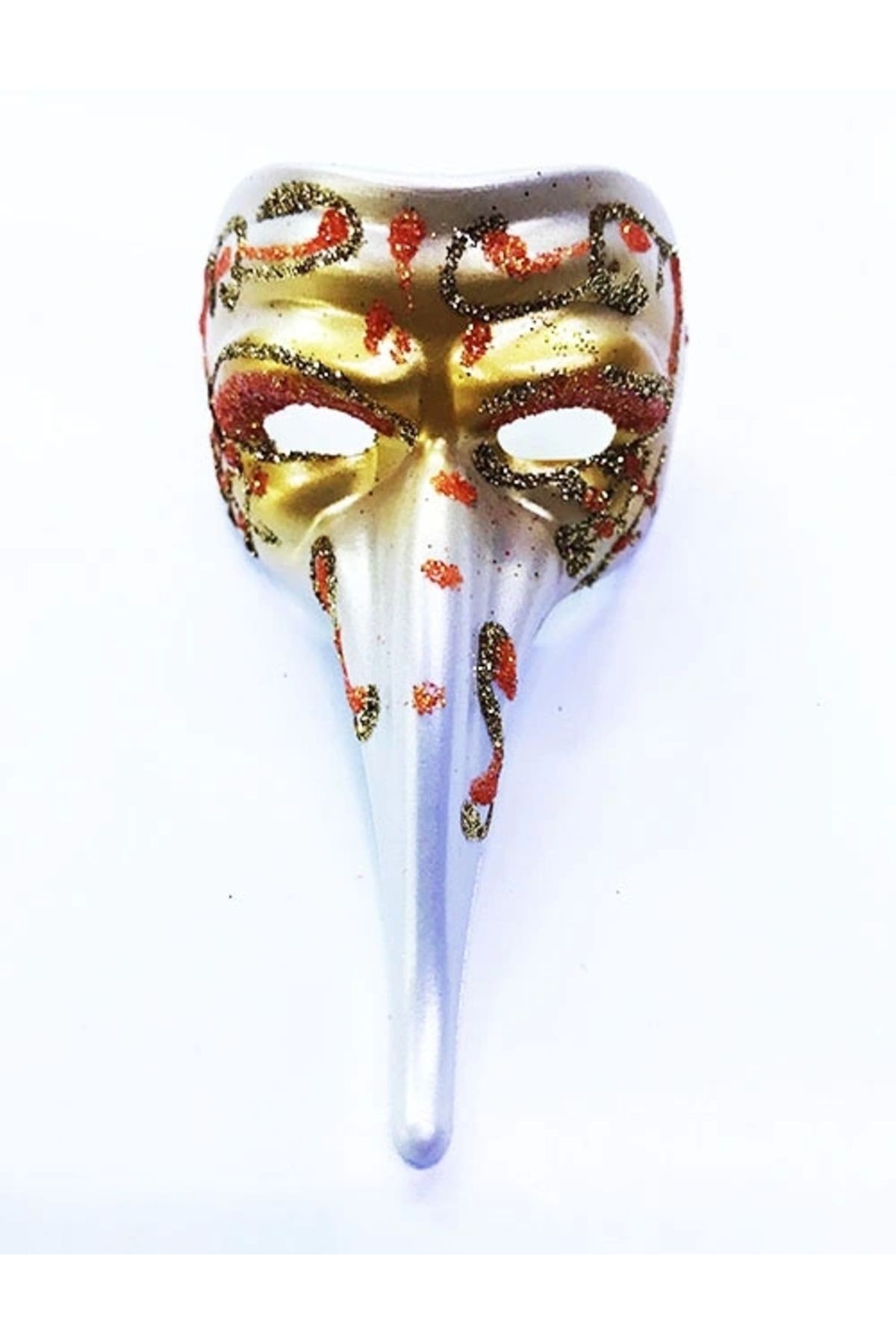 OurStyles Turuncu Renk İşlemeli Seramik Malzemeden İmal Venedik Uzun Maske Magnet