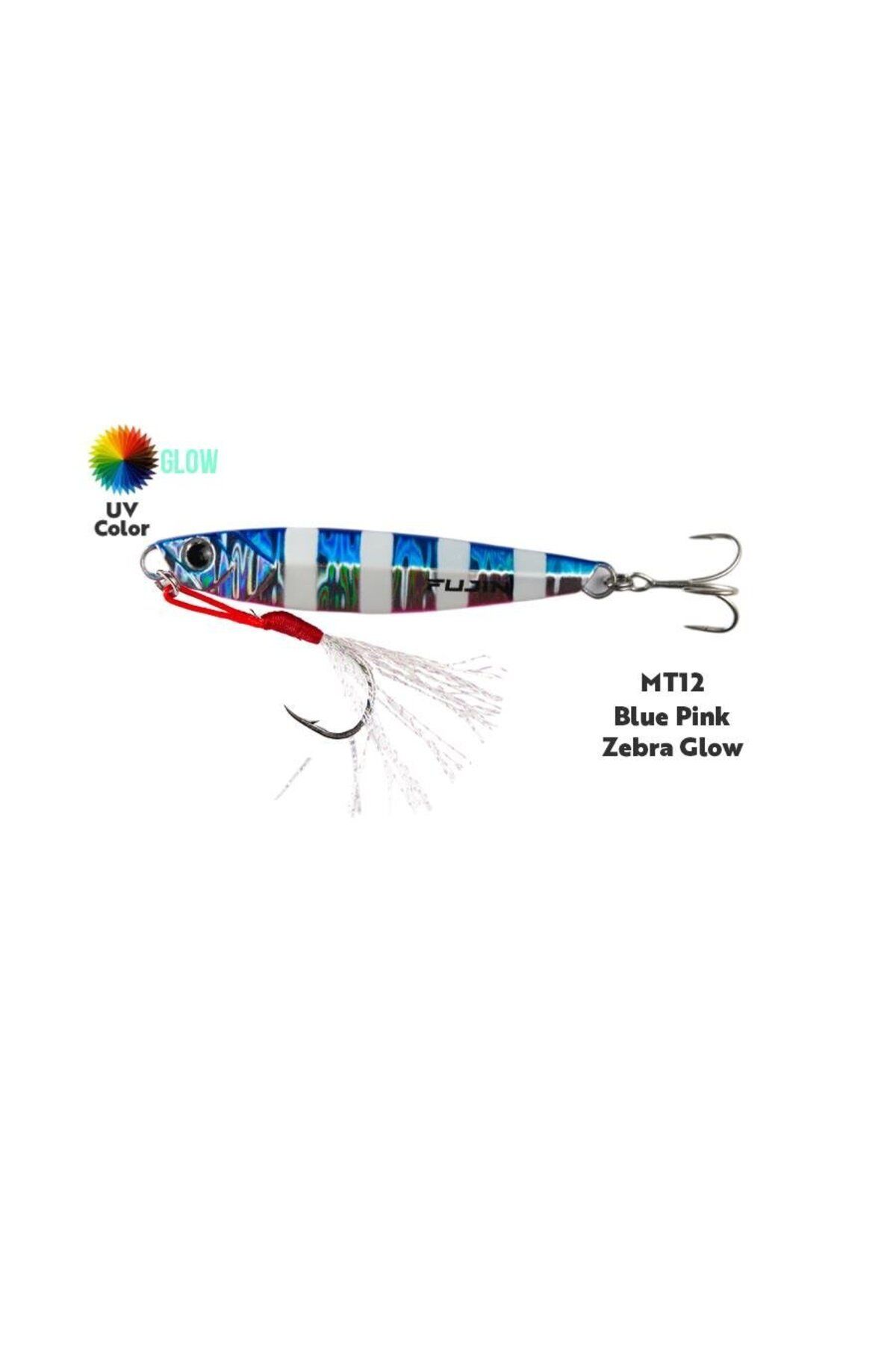 Fujin Jig-X 60gr Shore Jigging Jig Yem (RENK: MT12 Blue Pink Zebra Glow )