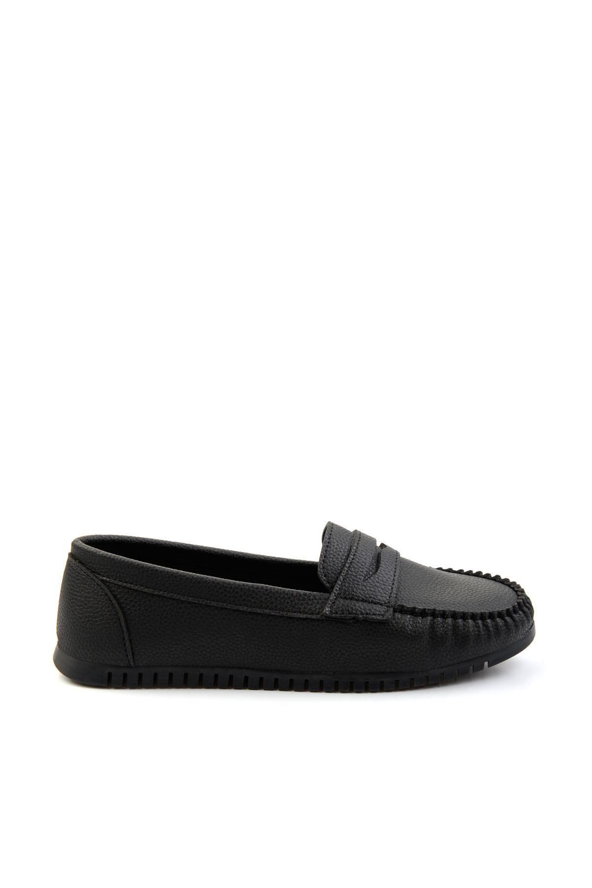 Bambi Siyah Kadın Loafer Ayakkabı K01542010909