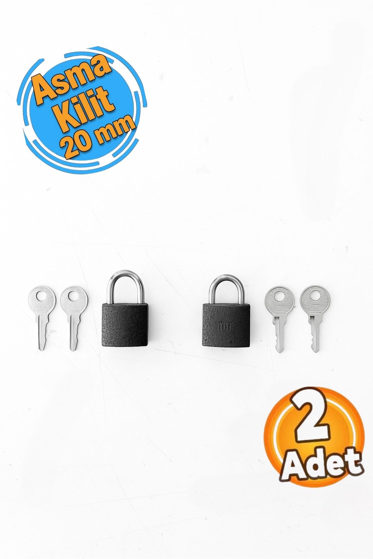 SOSIN Sosın Döküm Asma Kilit 2 Anahtarlı 20 mm (2 Adet)