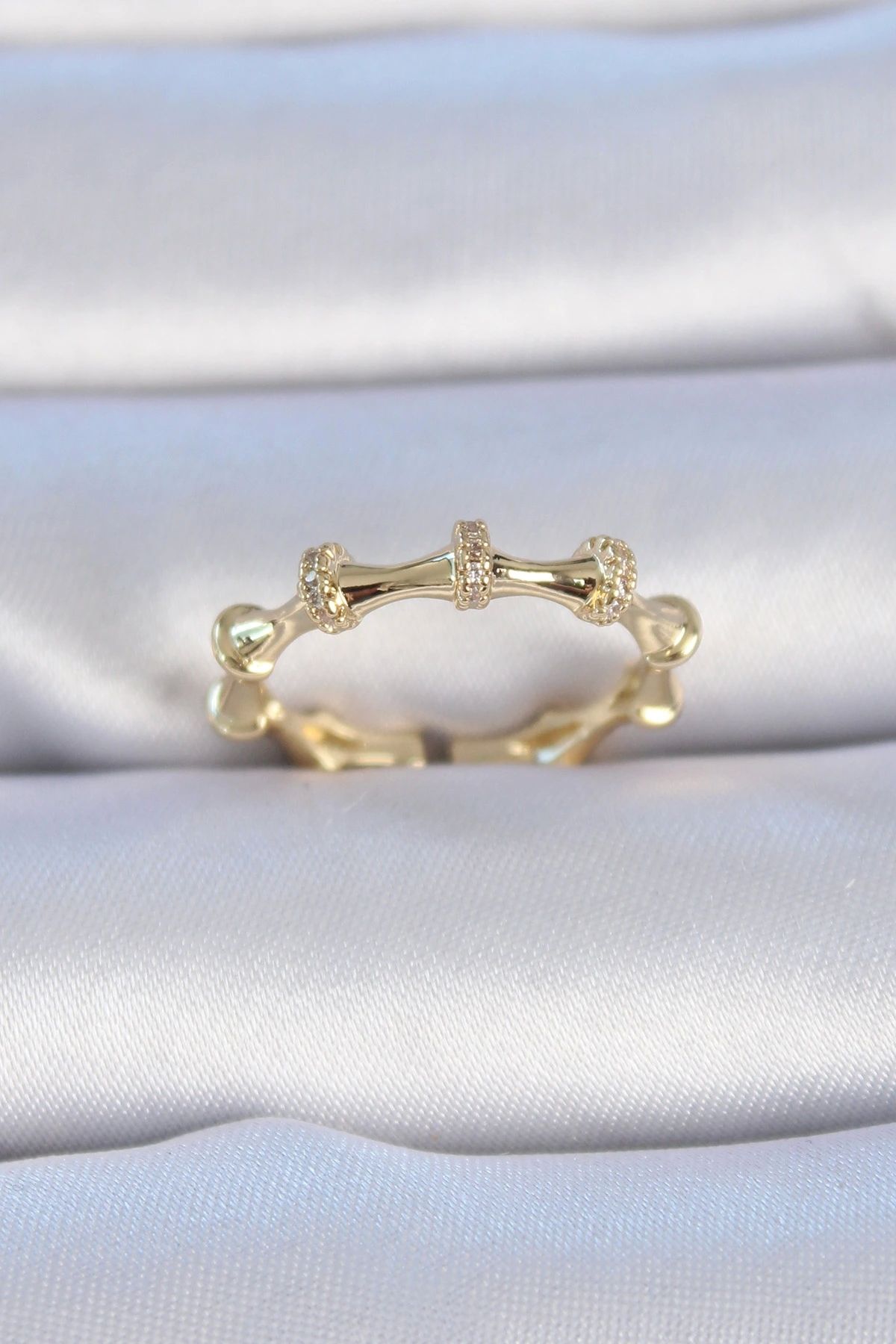 OurStyles Pirinç Gold Renk Zirkon Taşlı Kadın Yüzük - TJ-BYK3312
