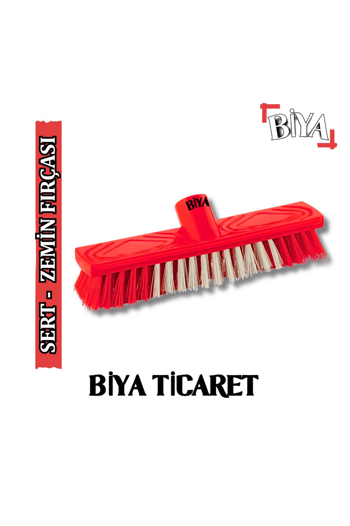 BİYA Lüks Sert Yer Fırçası Kırmızı