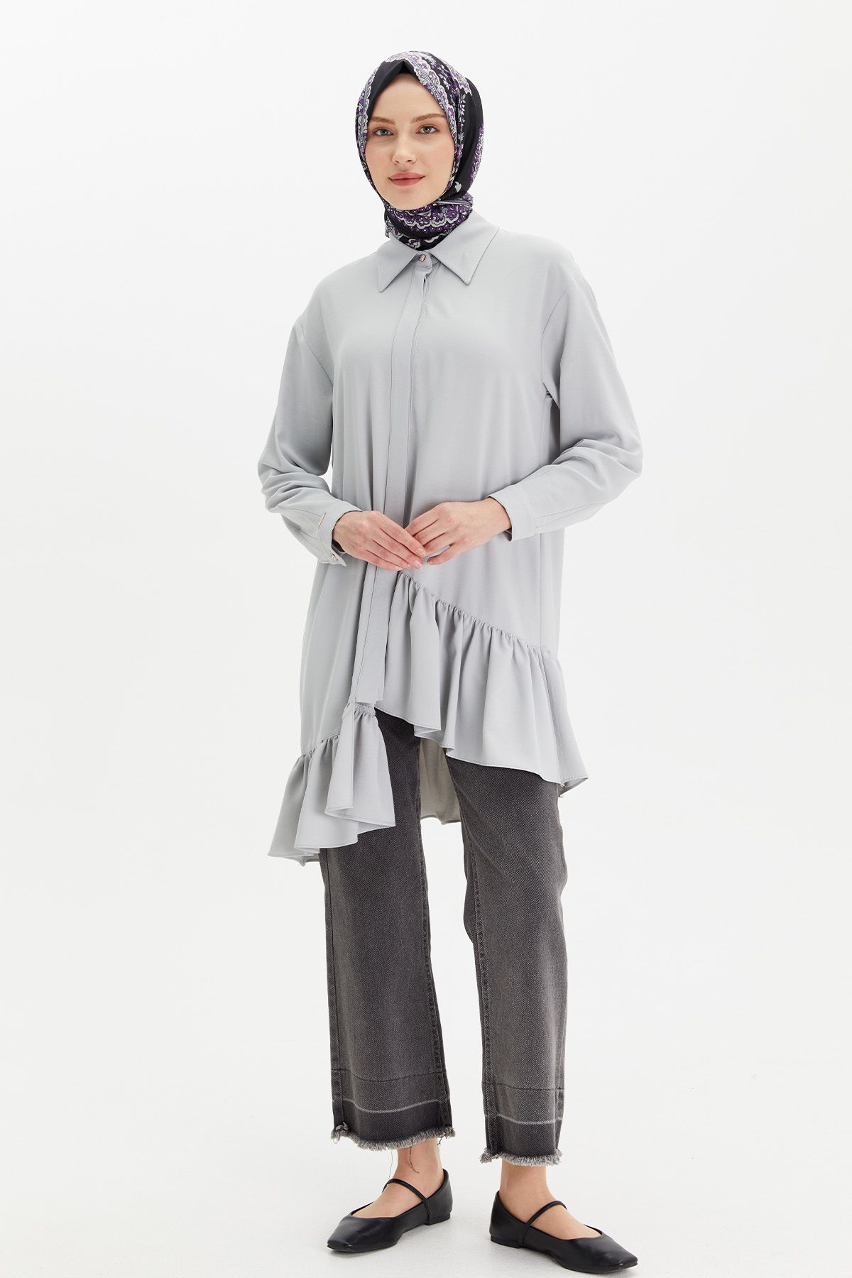 Setrms Asimetrik Oversize Tunik