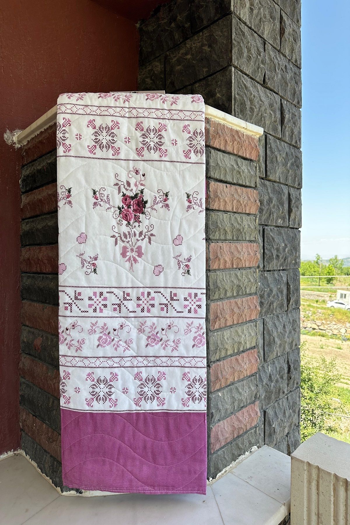 Sofline Çift Kişilik Çok Amaçlı Pike, Yazlık Pike, Desenli Pike, Yatak Örtüsü (195x220cm)