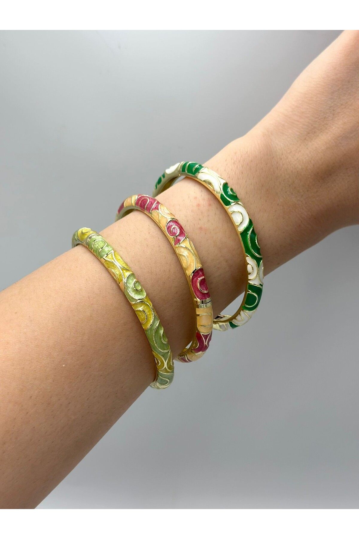 MyladyAccessoriess Ve Dalga Detay çelik Kelepçe Pembe