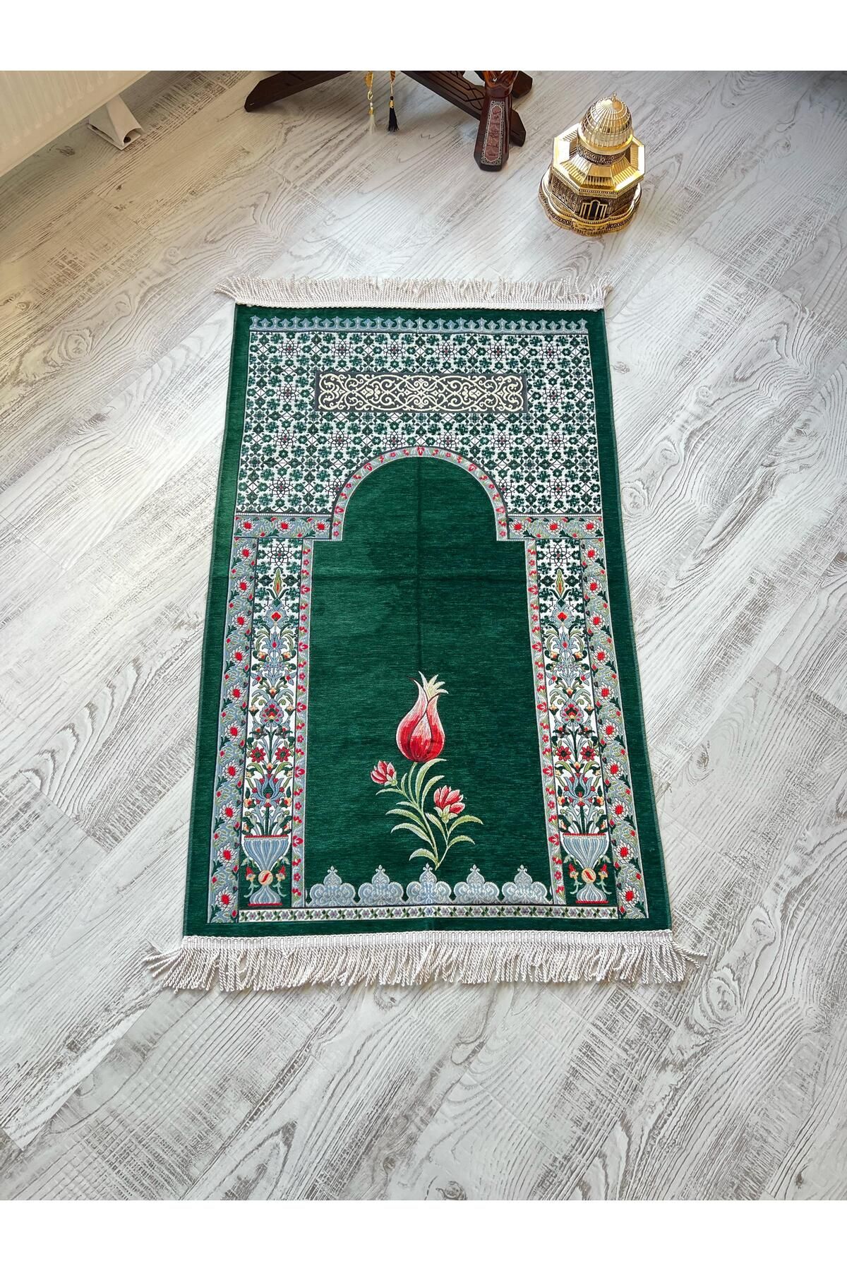 hicazavm Kaliteli Dokuma Burgu Püsküllü Dua İbadet Namaz Seccadesi