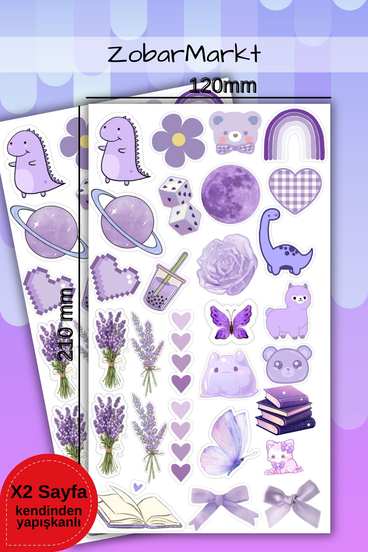 ZobarMarkt ONLINE MARKETING Lavender World Sticker Set (bullet journal- ajanda - laptop)