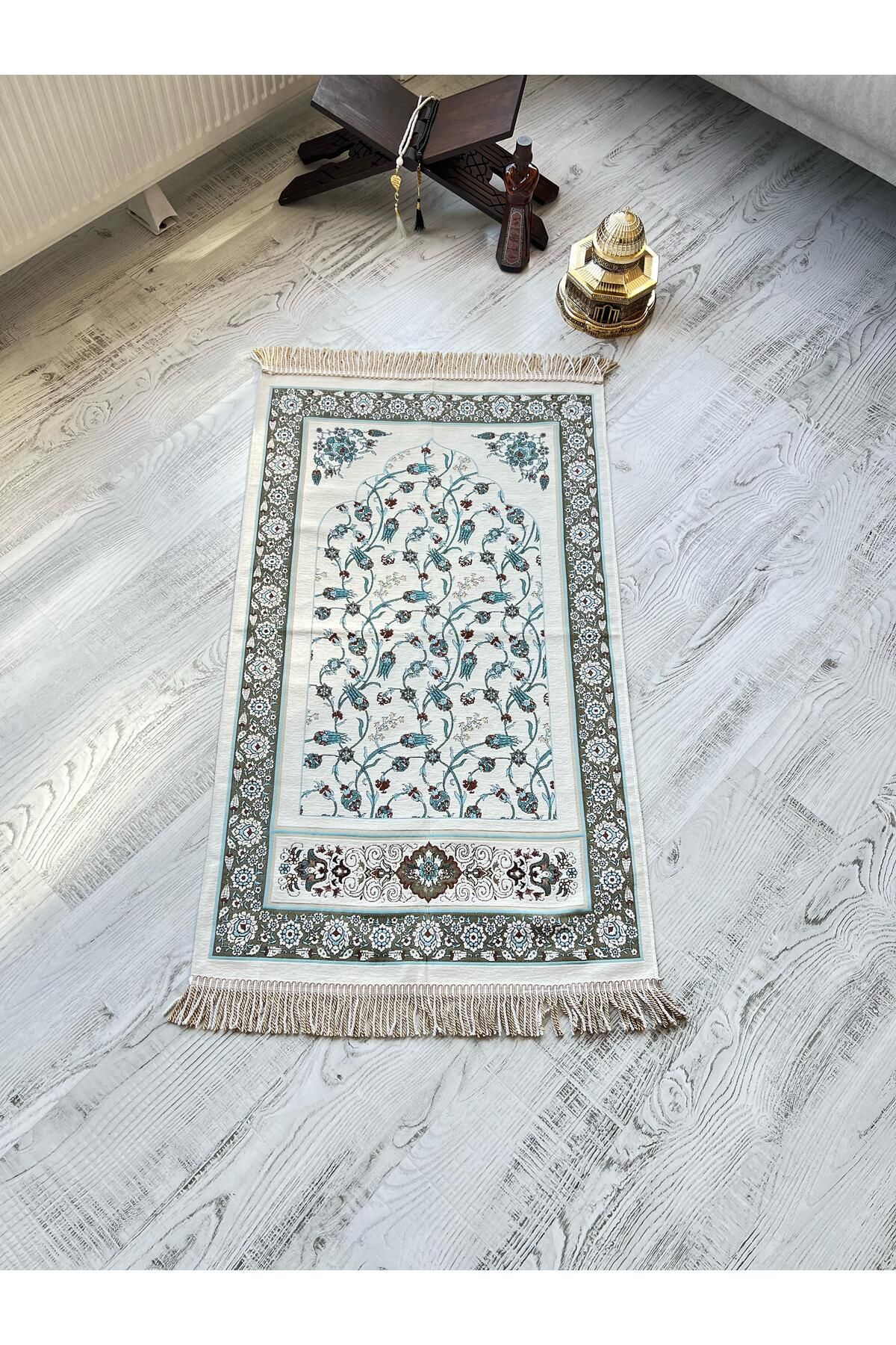 hicazavm Kaliteli Çıtır Lale Motifli Dua Namaz İbadet Seccadesi