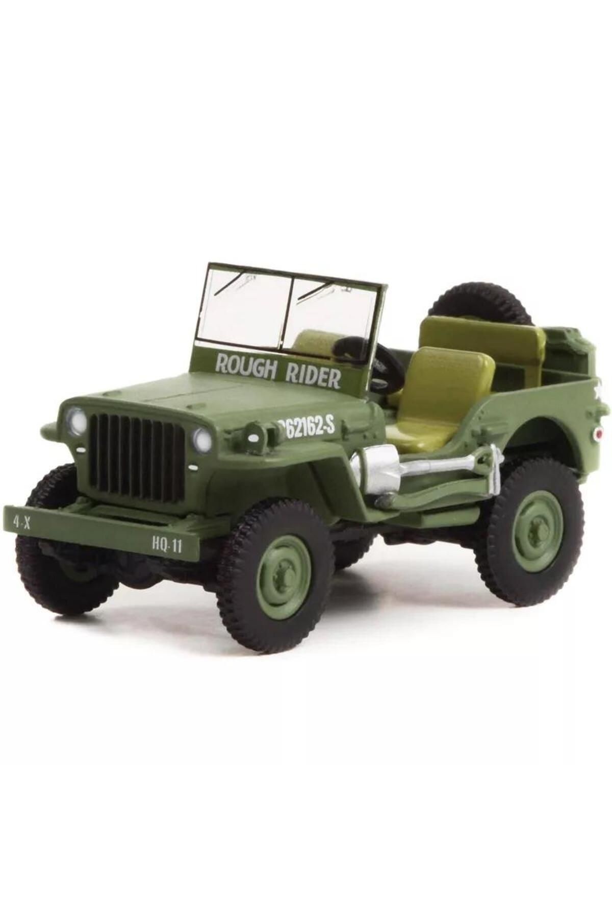 Greenlight Battalion 64 1942 Willys MB Jeep Rough Rider U.S Army WWII 1/64 Model Araba