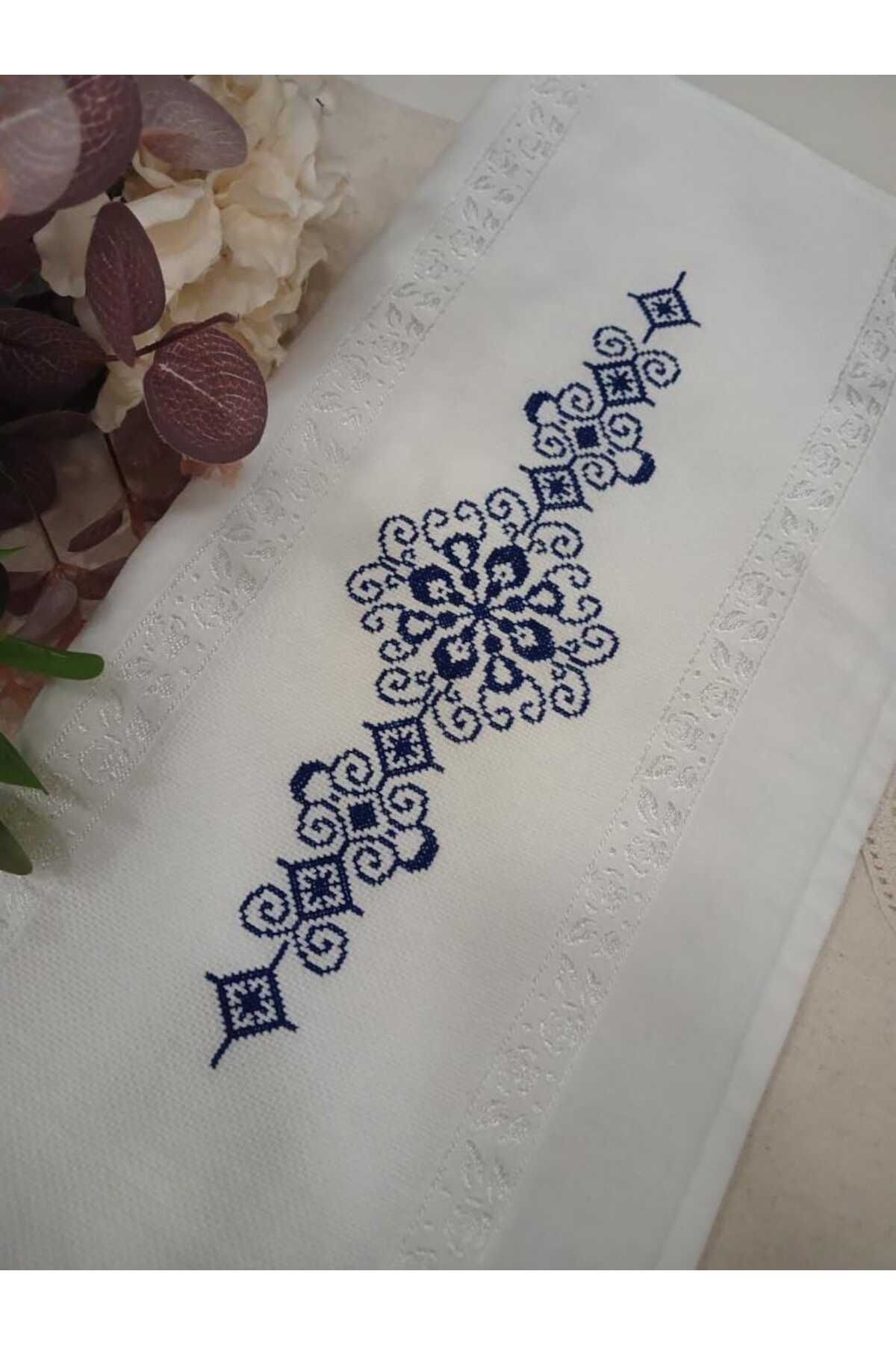 Peacock El İşi Kanaviçe Nakışlı Havlu , El Yapımı , Çeyizlik 50x90