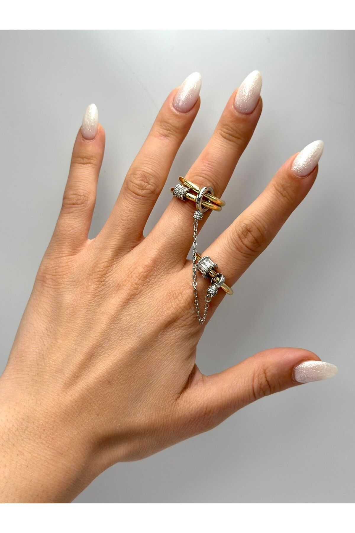 MyladyAccessoriess Zirkon Taş Ve Çoklu Görünüm Çelik Yüzük