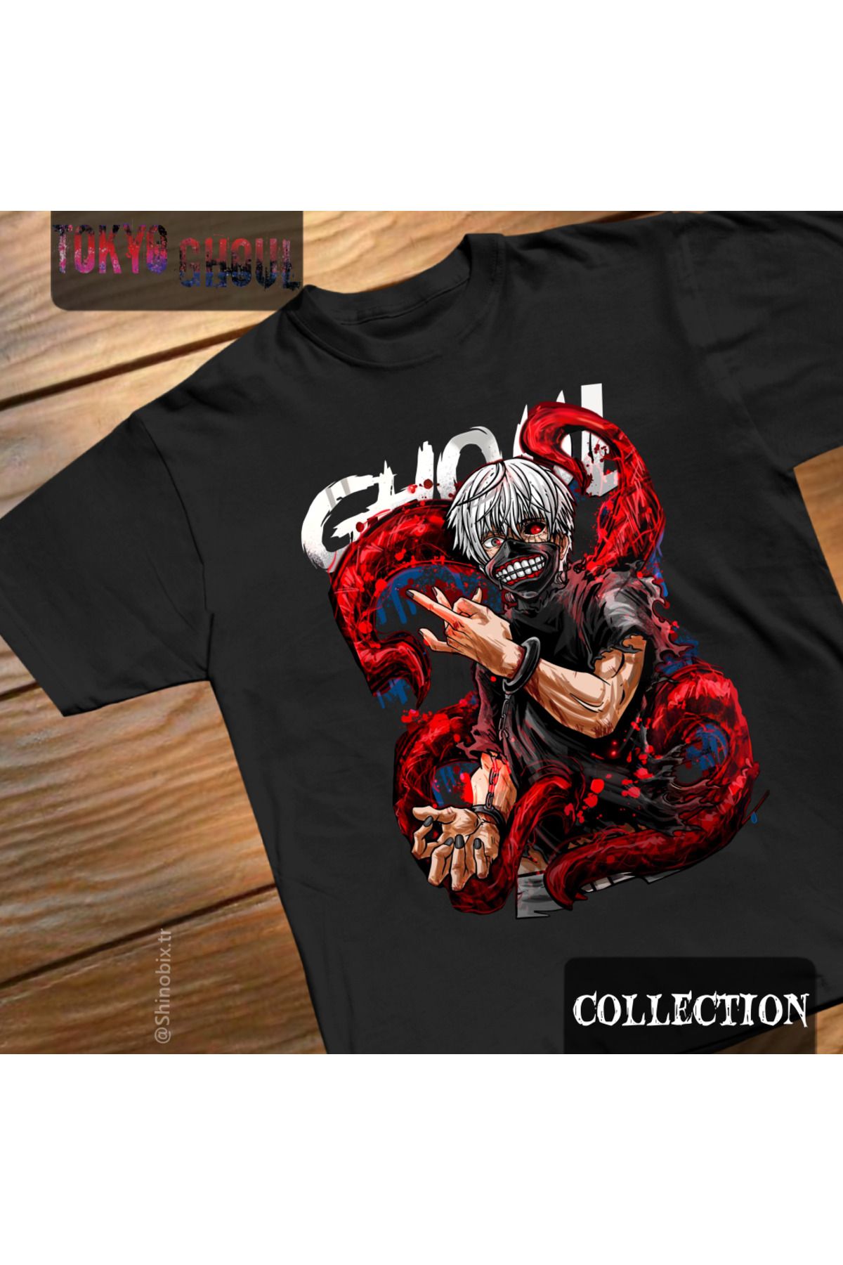 SHINOBIX Tokyo Ghoul Anime Kaneki Ken Oversize Baskılı T-Shirt