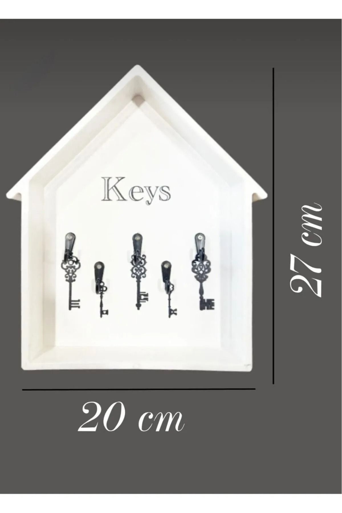 Kitchen Line ANAHTAR ASKILIĞI EV TİPİ KAPI YANI ANAHTARLIK BEYAZ