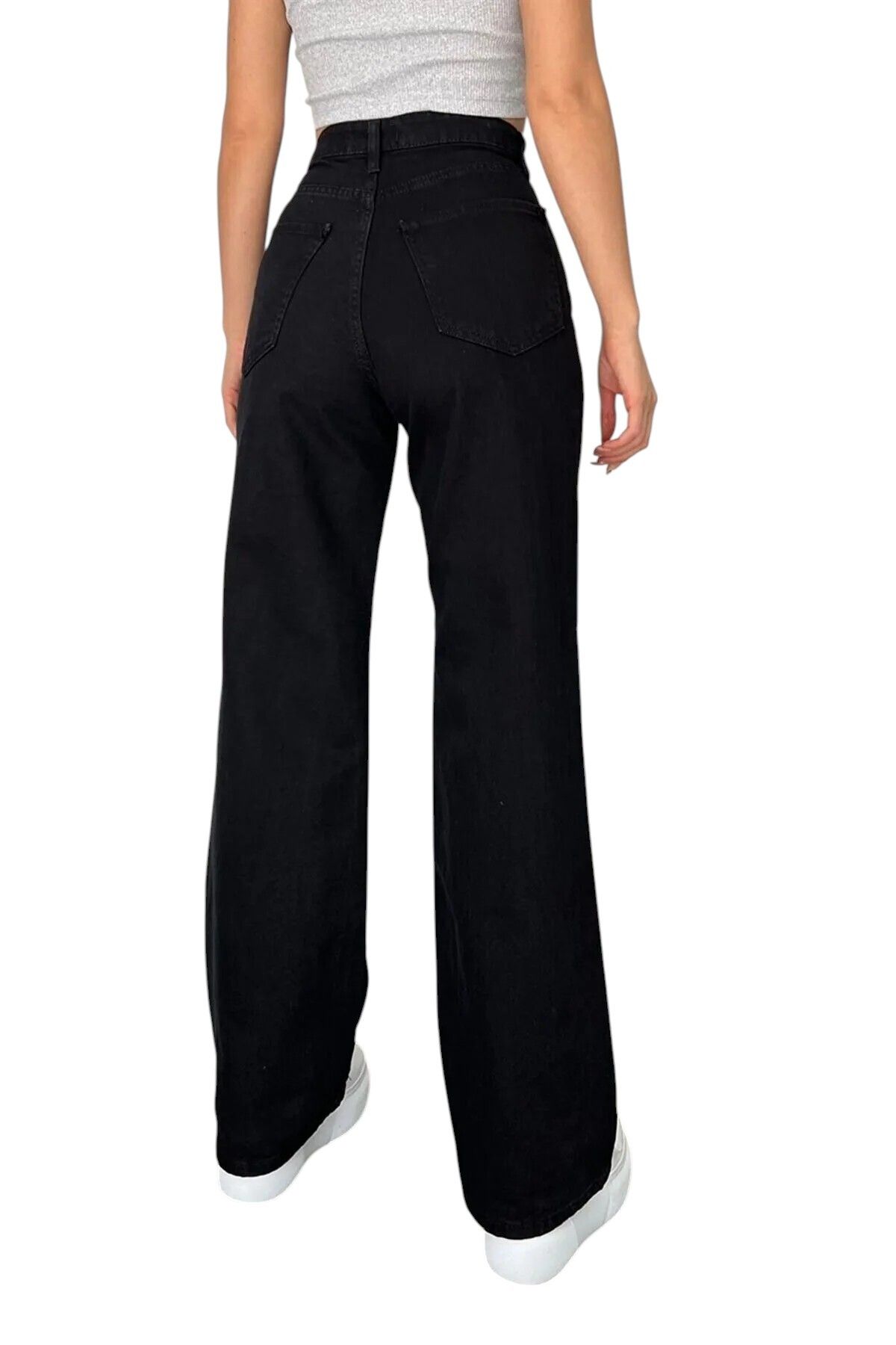 Ramrod MİRA Siyah Bol Paça Palazzo Model Kot pantolon
