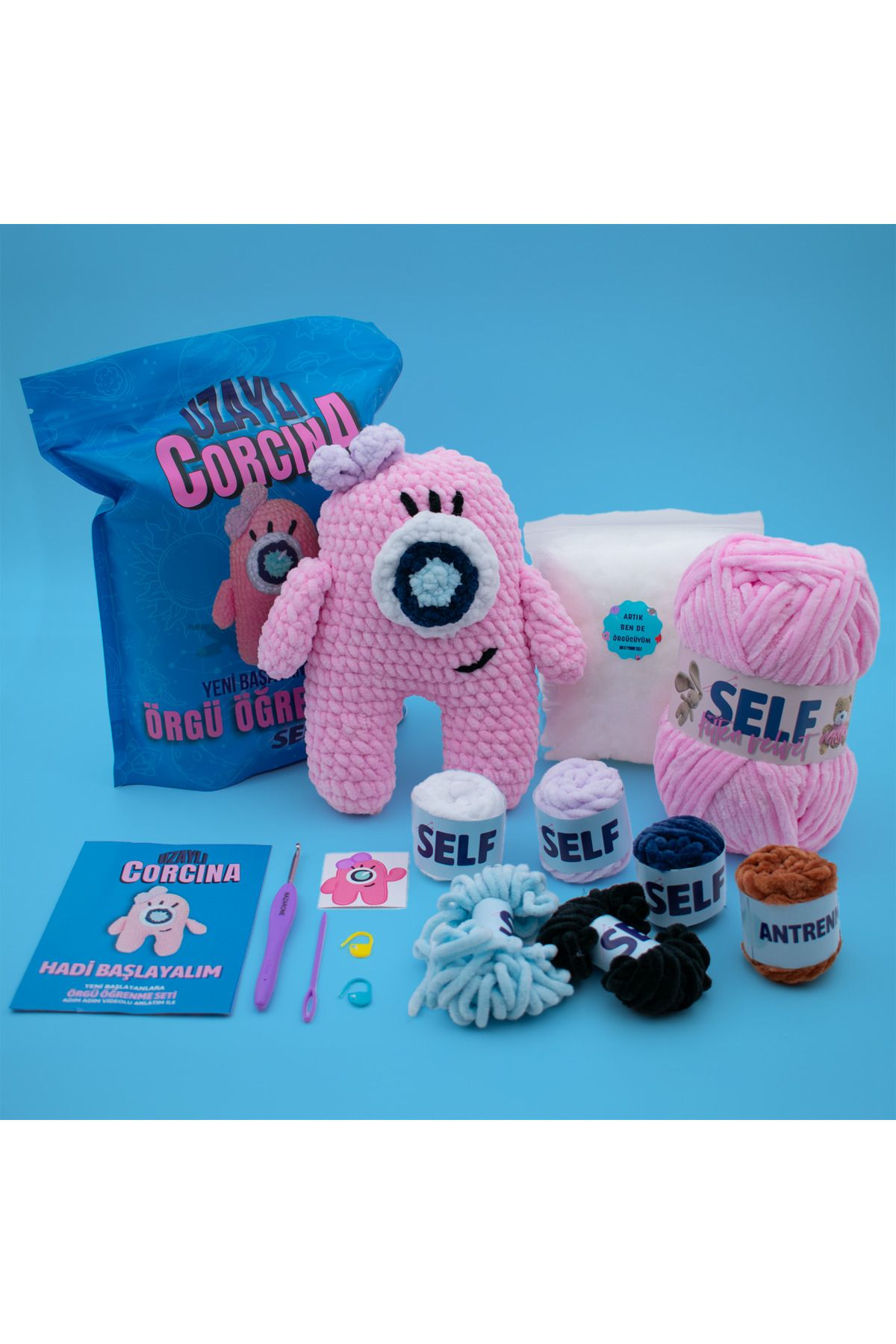 Self Date Akşamı Koleksiyonu Örgü Öğrenme Seti Amigurumi Kiti Kendin Yap Örgü Oyuncak Tığ Seti