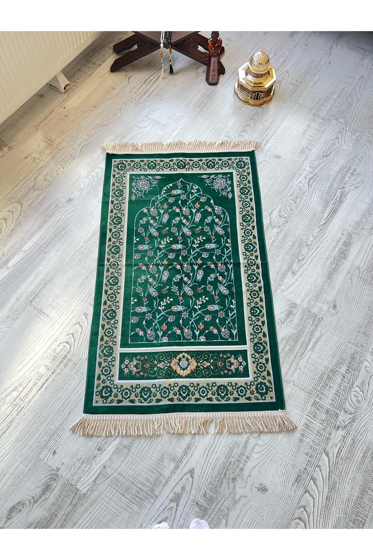 hicazavm Kaliteli Çıtır Lale Motifli Dua Namaz İbadet Seccadesi