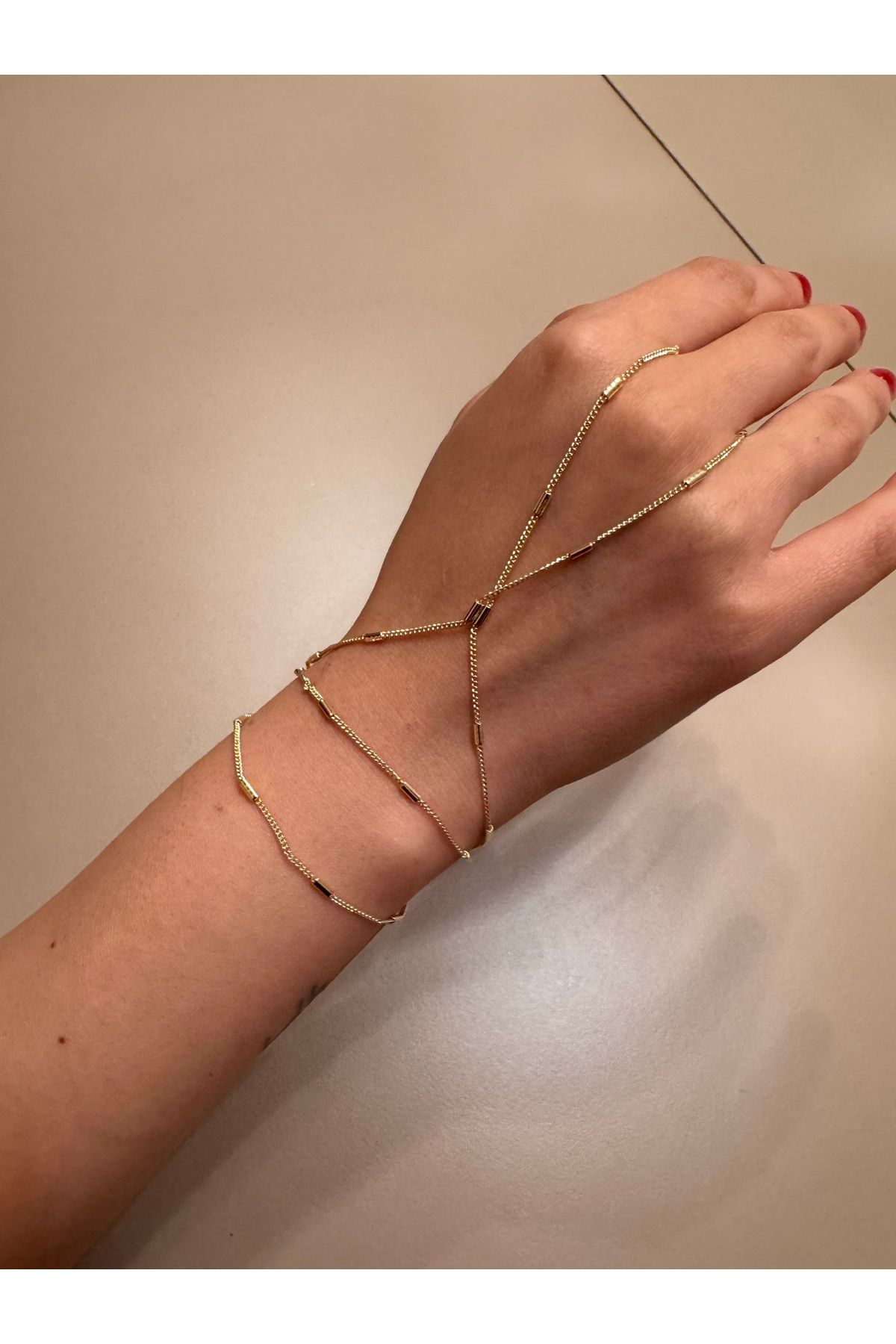 Passionis Jewelry İNCE ÇİZGİ DETAYLI GOLD ŞAHMERAN