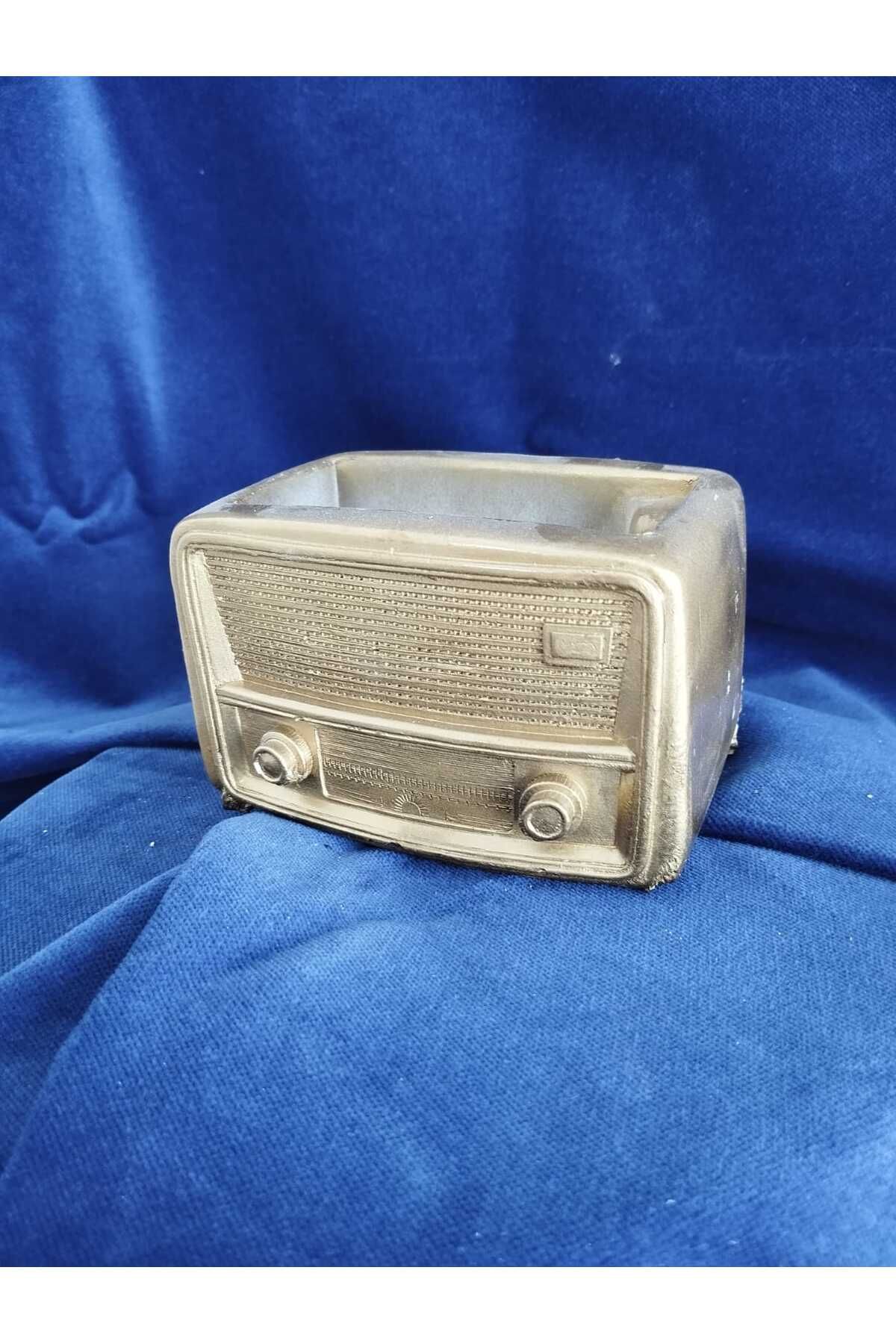 DecorWiz Dekoratif Nostalji Radyo Saksı Gold Renk