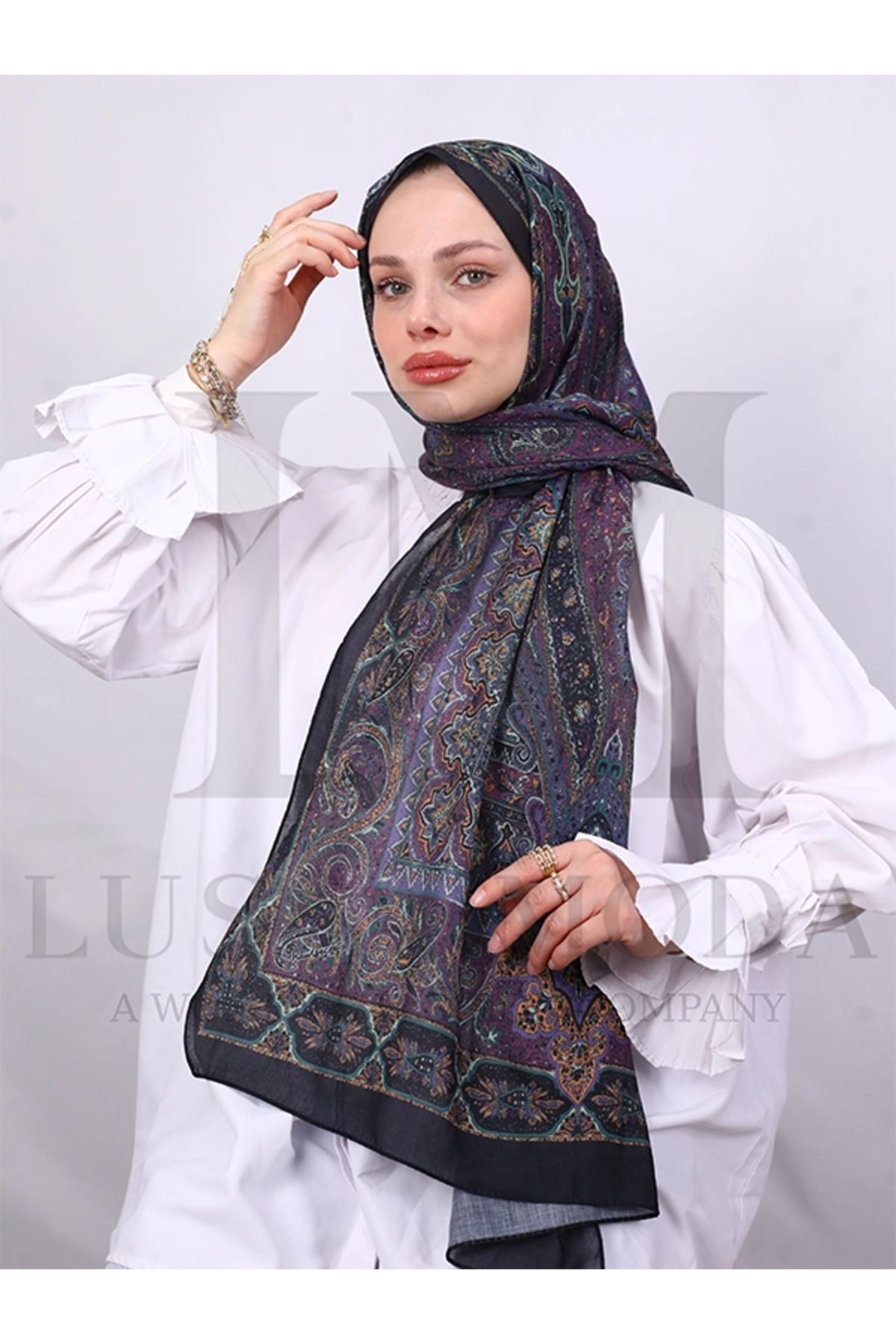 LUSSAMODA GLAMOUR-PAMUKLU-ETNİK-SOFT ŞAL