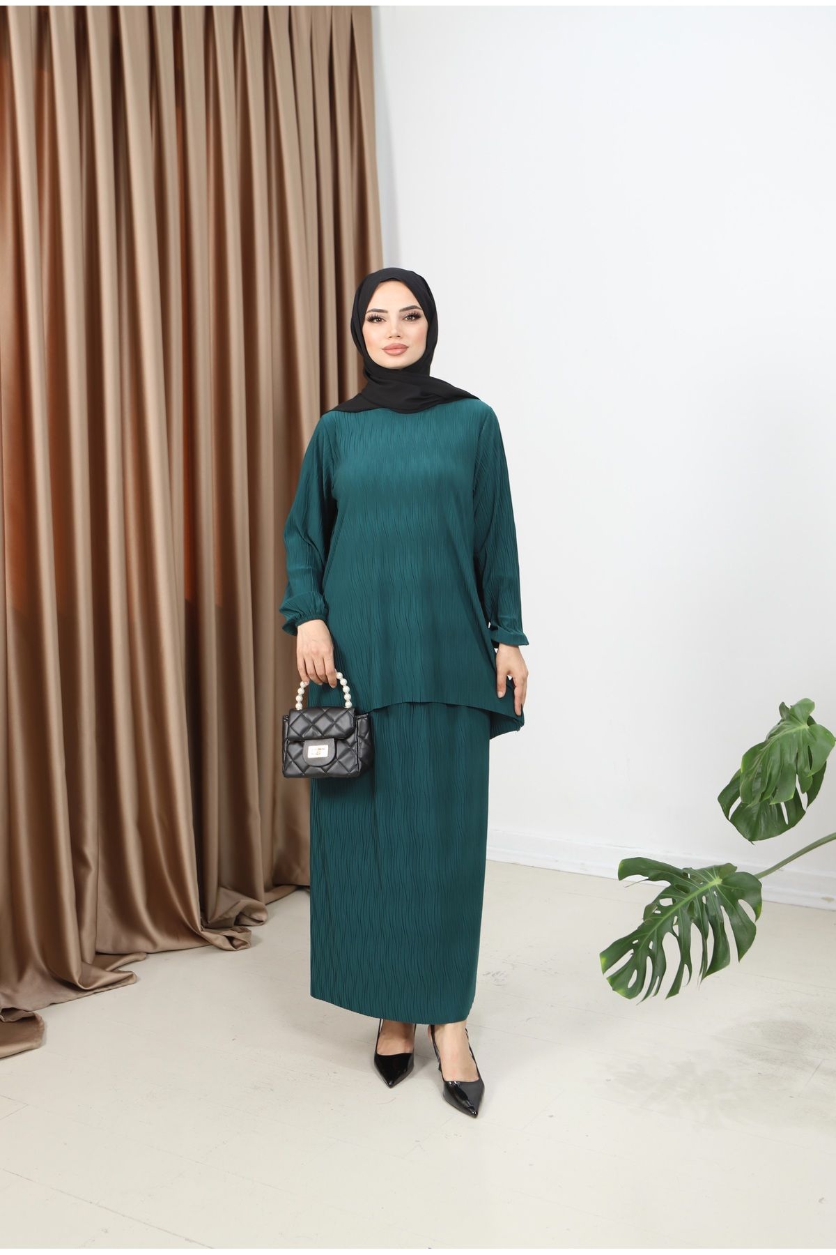 NİSUM MODA MANOLYA KIRAŞLI ETEKLİ TAKIM