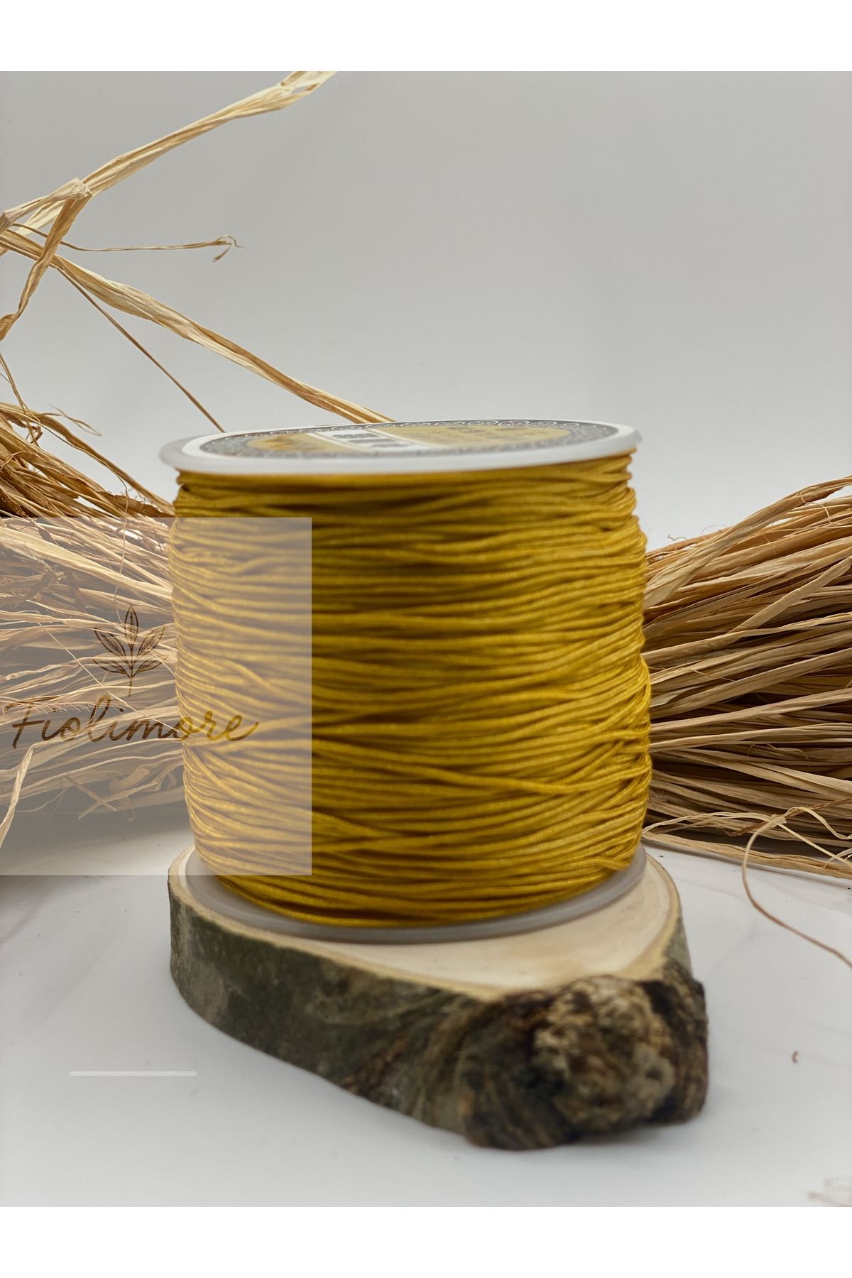 Fiolimore Paraşüt İpi 1 mm Hardal Sarı 1.Kalite (1 Bobin 100 Metre) Takı Bileklik İpi
