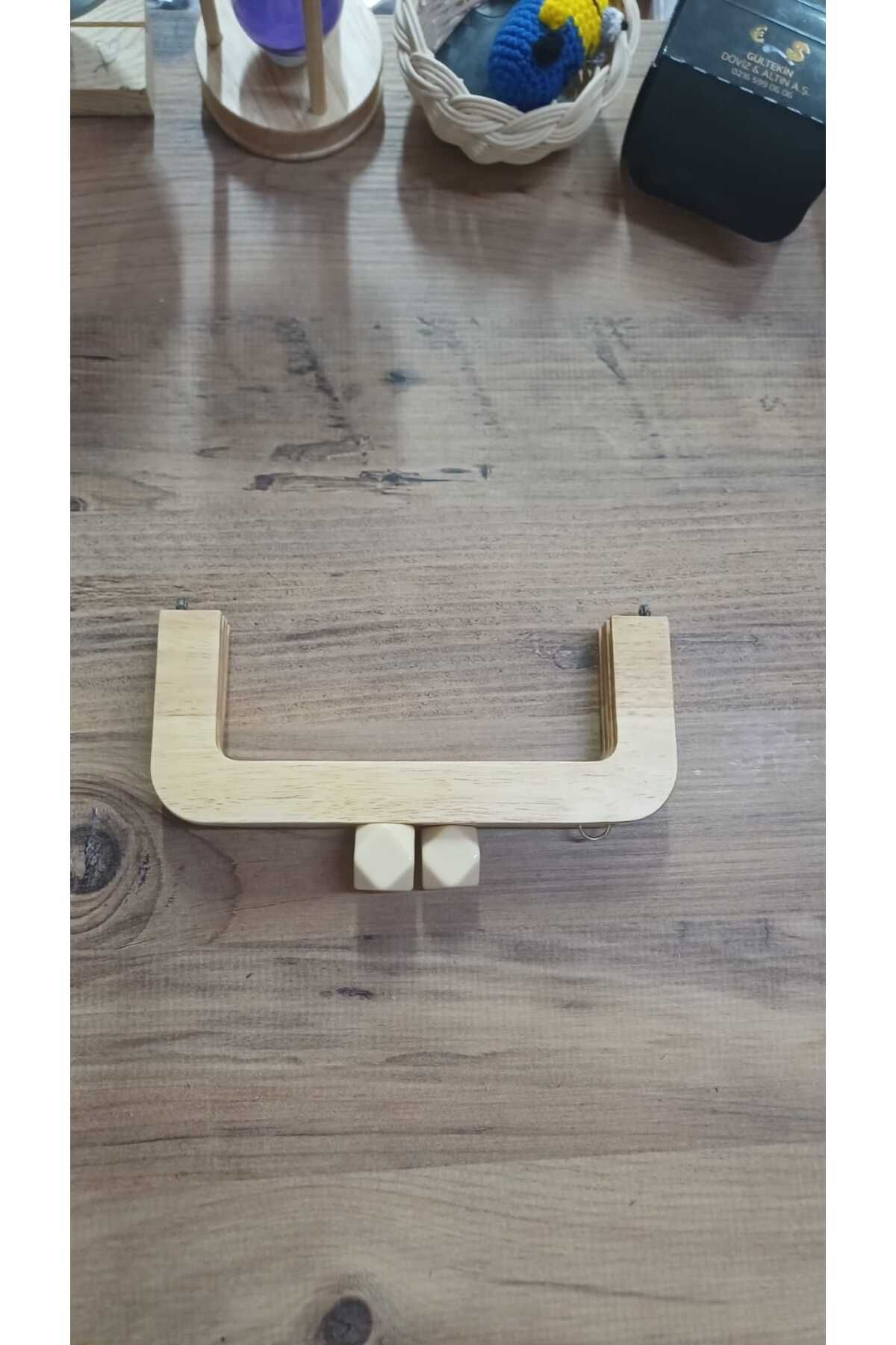 KAR KÜRESİ Çanta Aksesuar 20 Cm Açık Renk Oval Ahşap Burs Krem Renk Toplu