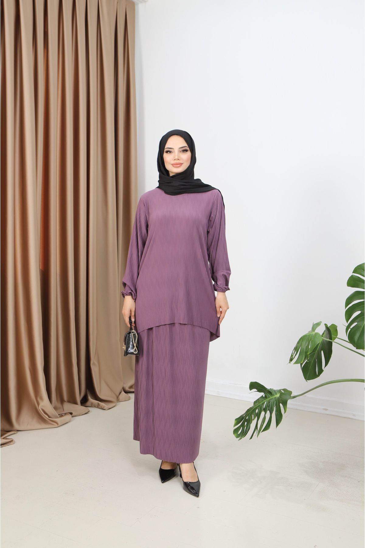 NİSUM MODA MANOLYA KIRAŞLI ETEKLİ TAKIM