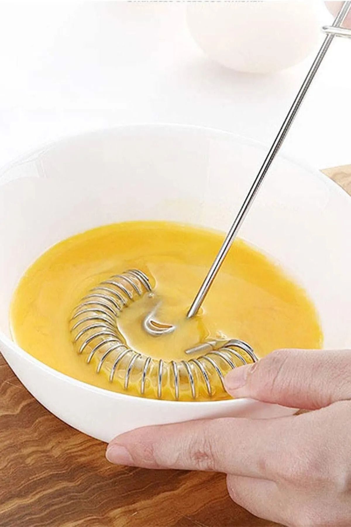 EWWE Yaylı Pratik Yumurta Çırpıcı Tel Kek Kurabiye Tatlı Çırpma Kahve Süt Köpürtücü