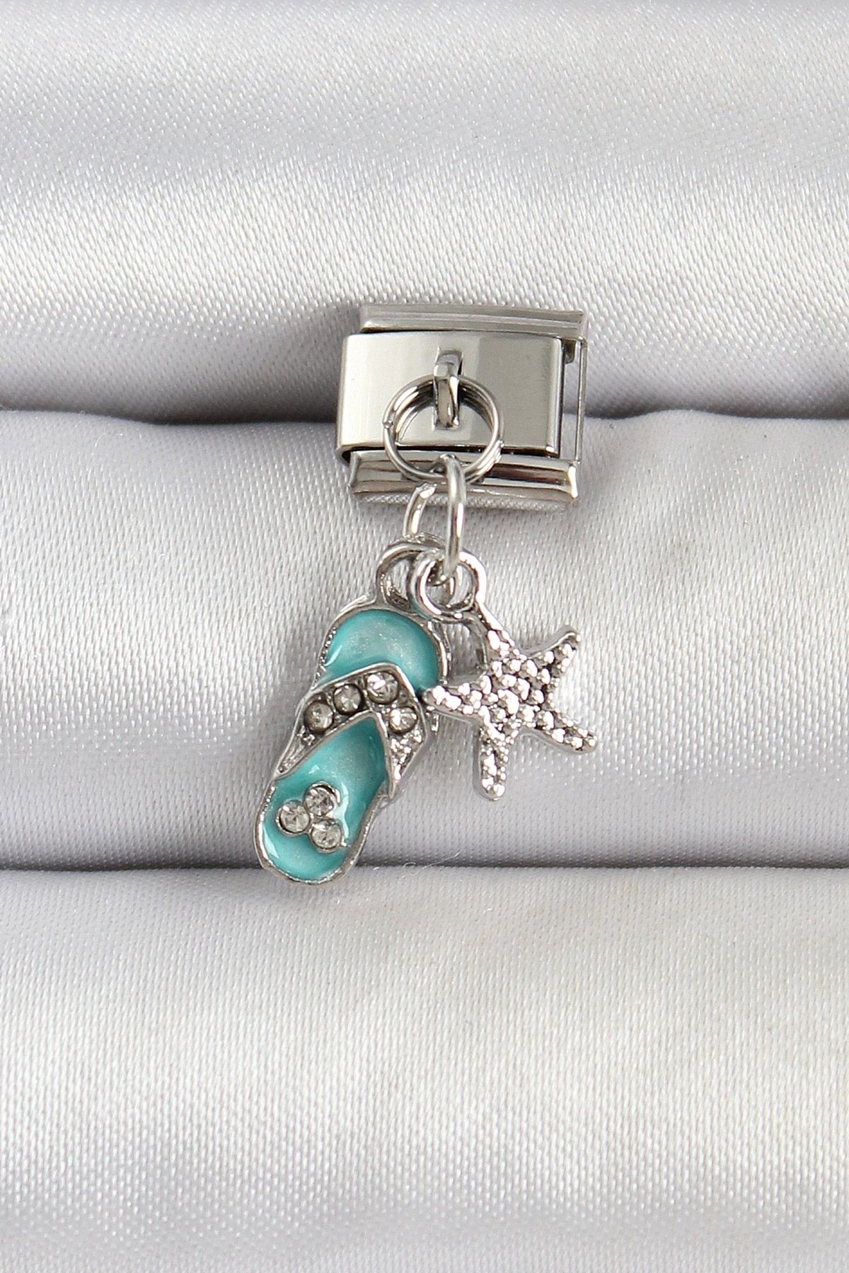 OurStyles 316L Çelik Gümüş Renk Tatil Konspet Nomination Charm - TJ-BC1497 - şık tasarım