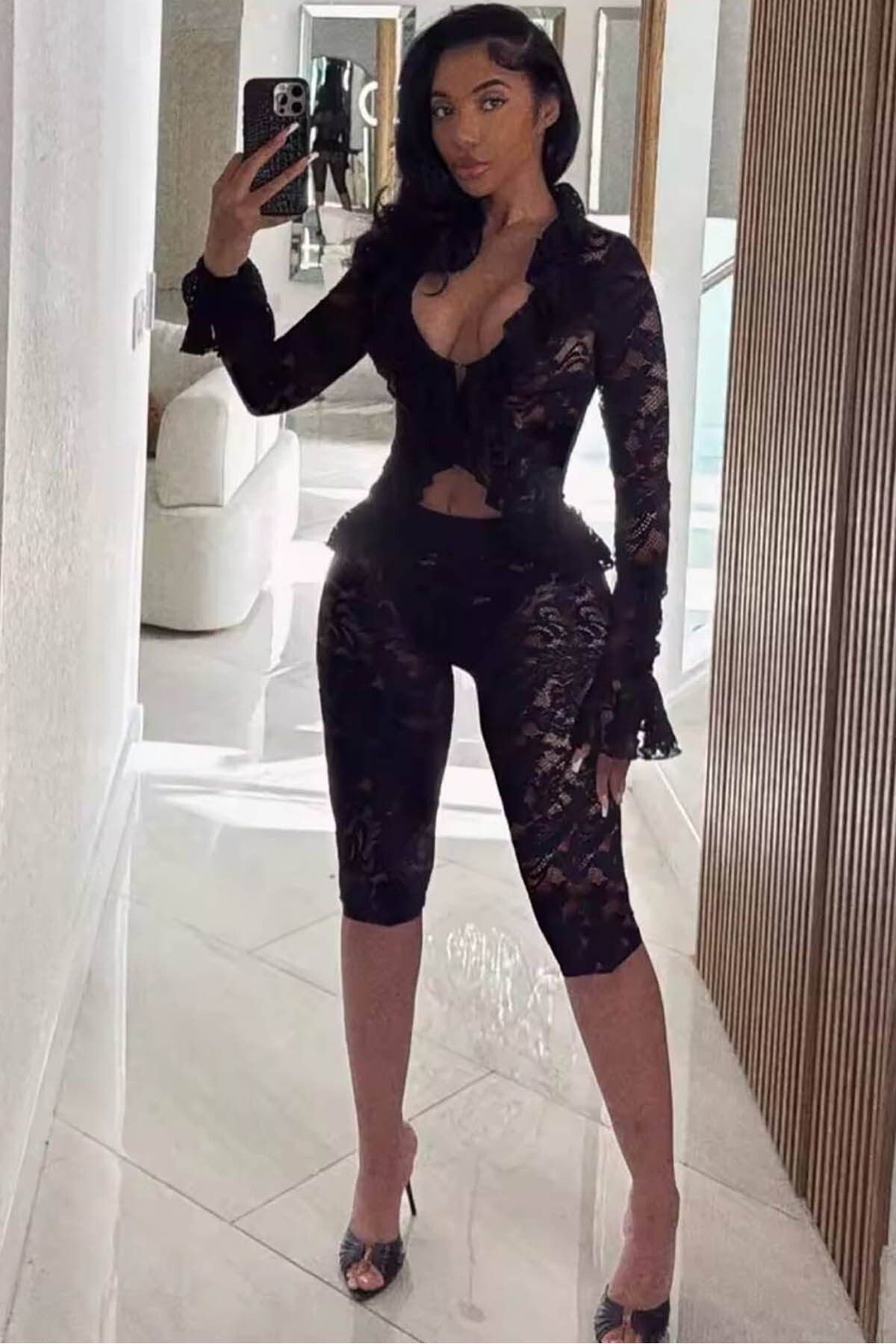 Bikini Mayokini Dünyası Aganna Dantel İkili Şort Takım
