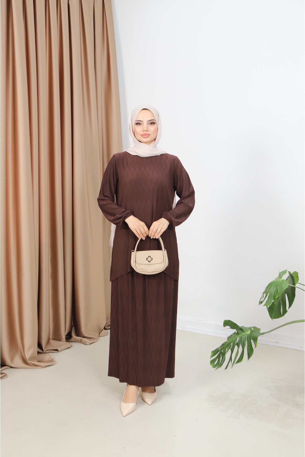 NİSUM MODA MANOLYA KIRAŞLI ETEKLİ TAKIM