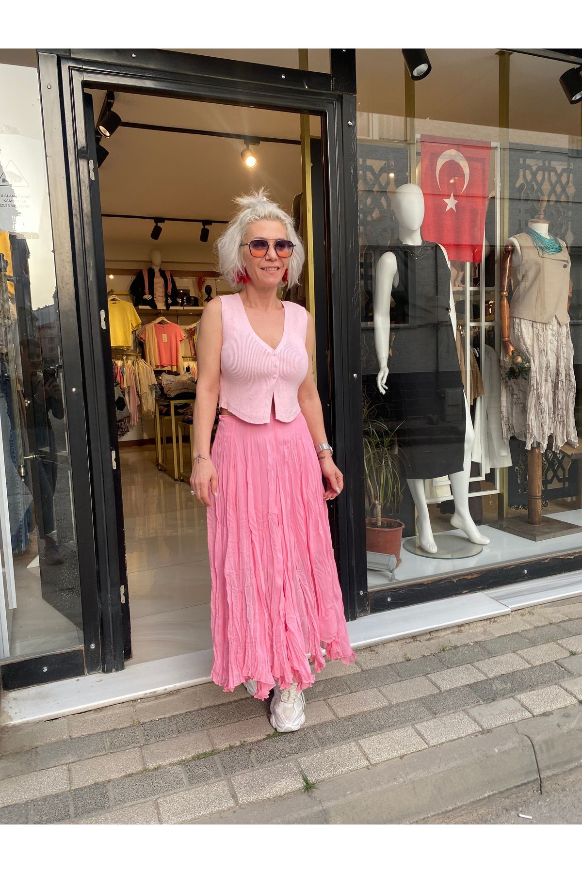 özlem adaşoğlu boutique ASİMETRİK MİDİ ETEK