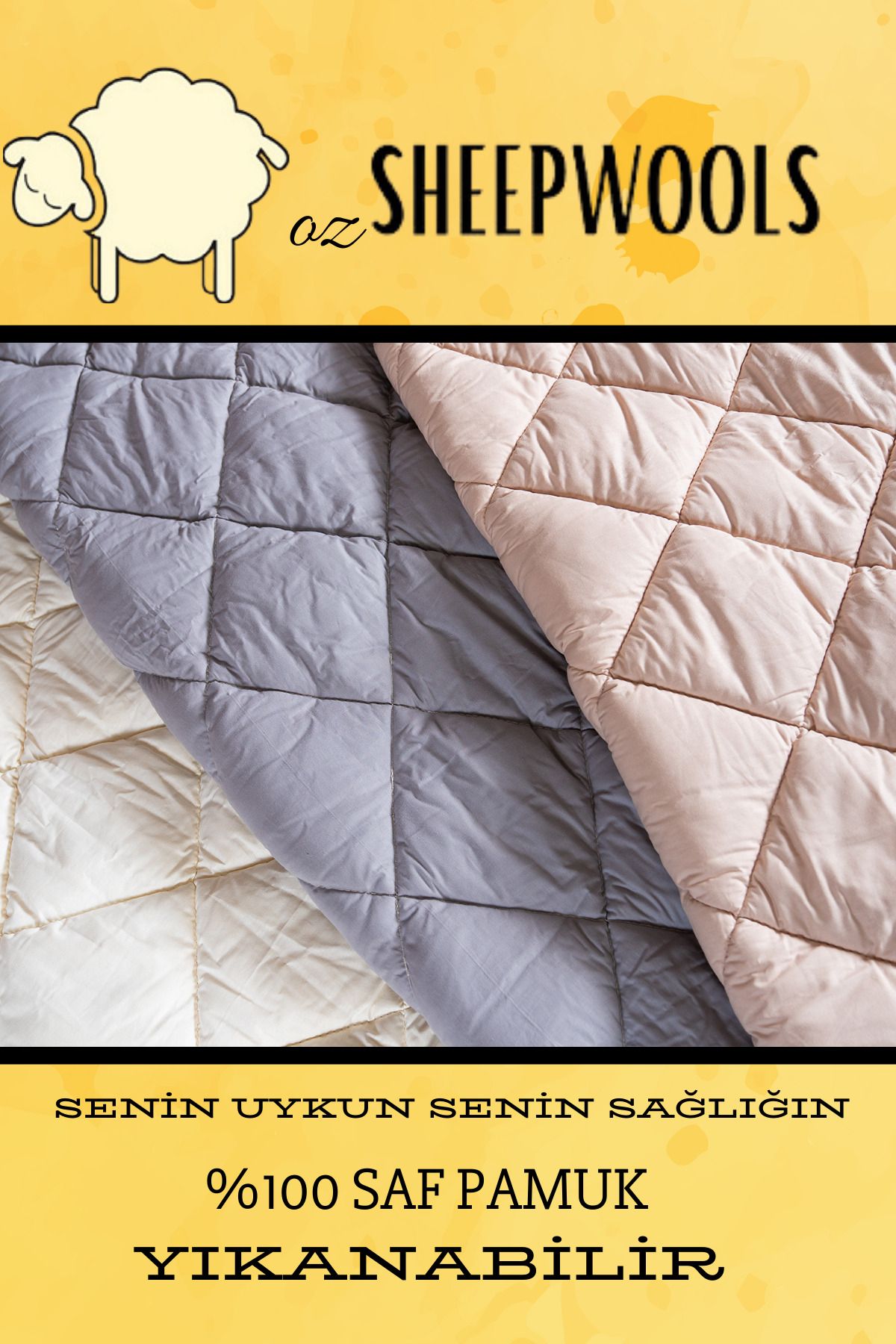 Yazlık İnce Tek Kişilik Yün Yorgan %100 Merinos Yünü %100 Pamuk Kumaş Yıkanabilir Dolgu 1.3 kg - 2
