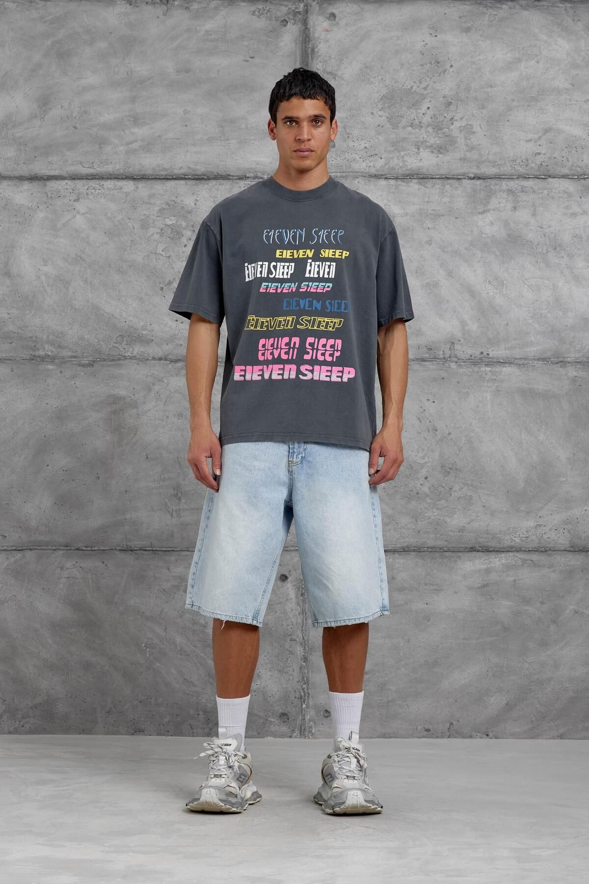 NOMARC Füme Eleven Sleep Baskılı Oversize Tshirt
