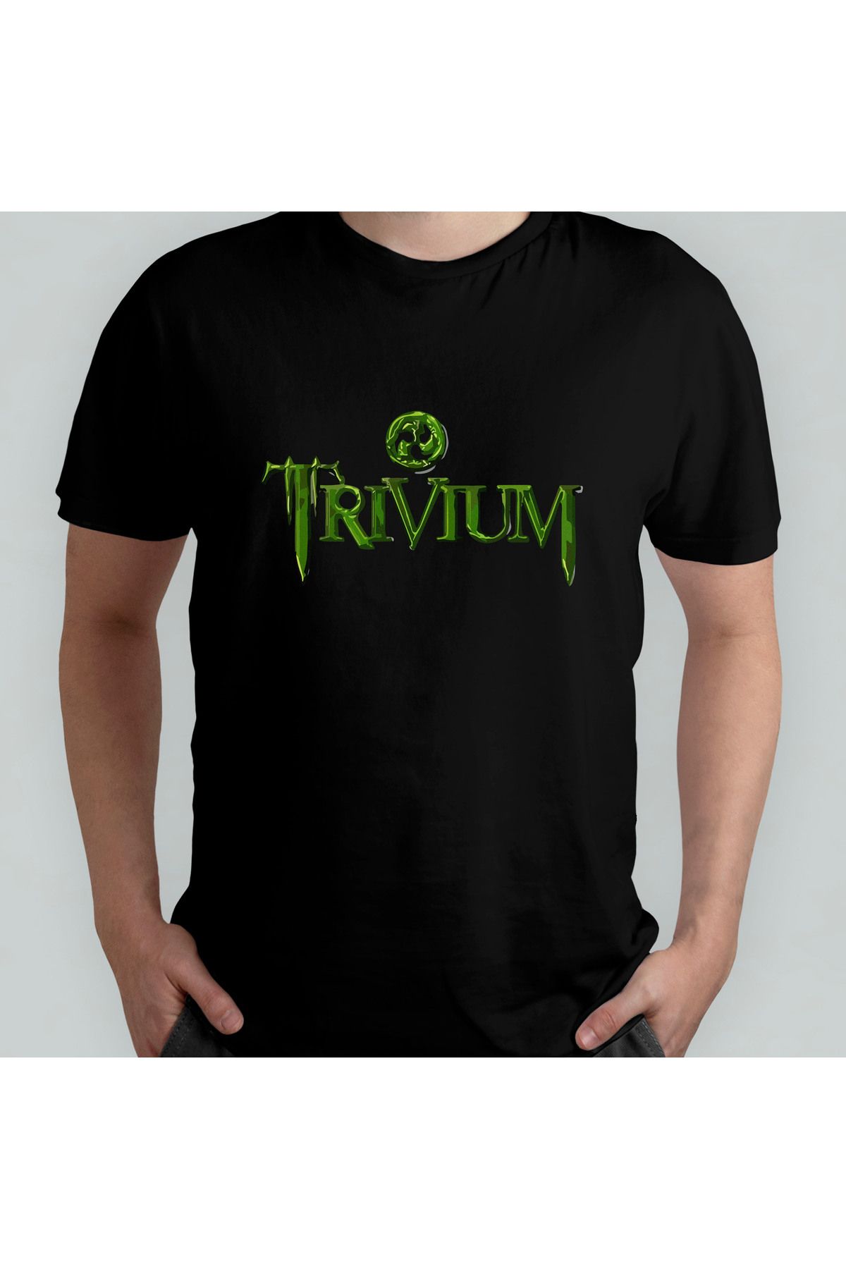Pixxa Trivium Unisex %100 Pamuklu Bisiklet Yaka T-Shirt Model 1