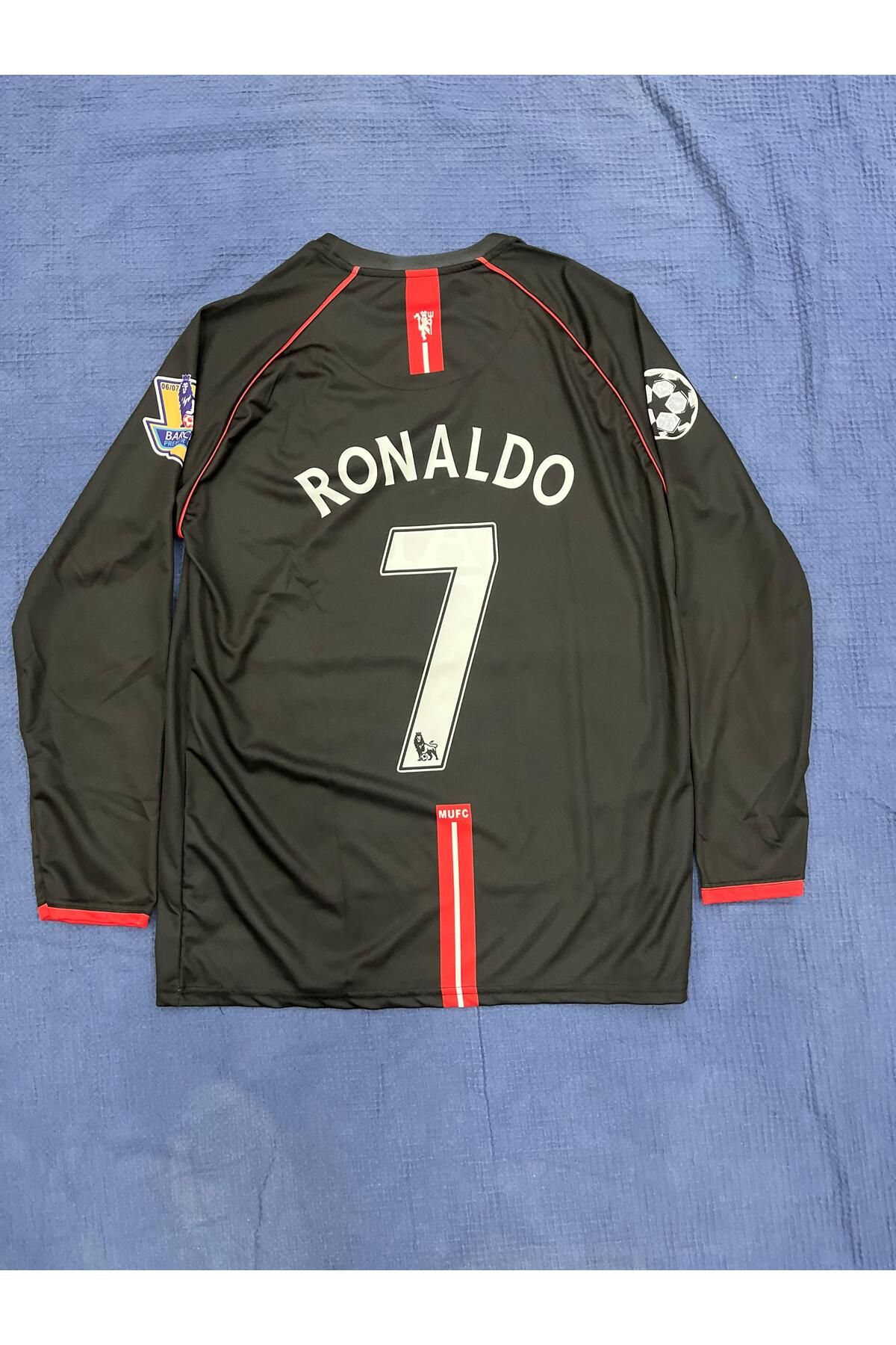 JANJON STAR Cristiano Ronaldo 2008 Sezonu Manchester.United Uzun Kol Siyah Renk Nostalji Forma