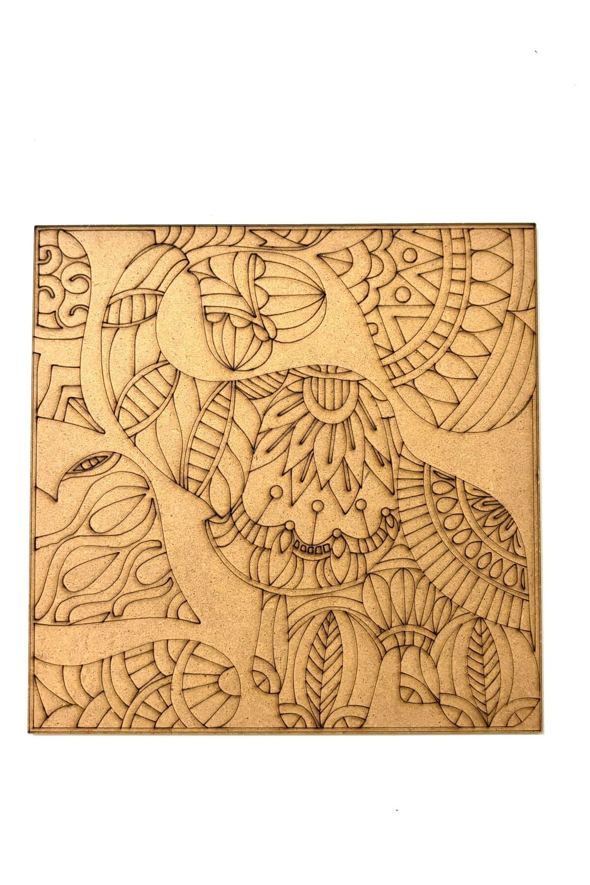 M&T WORKSHOP Ahşap Boyama Mandala Fil Desenli Boyama Seti