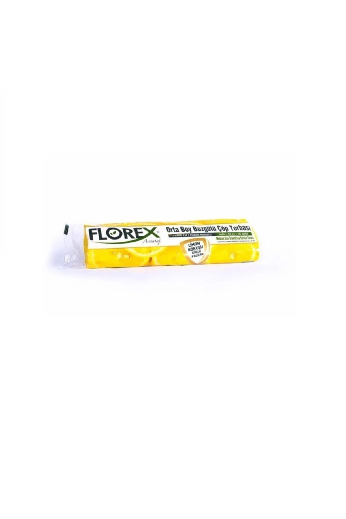 Florex Limon Kokulu Büzgülü Orta Boy Çöp Torbası 55 x 60 cm 10 ADET / 130 gr