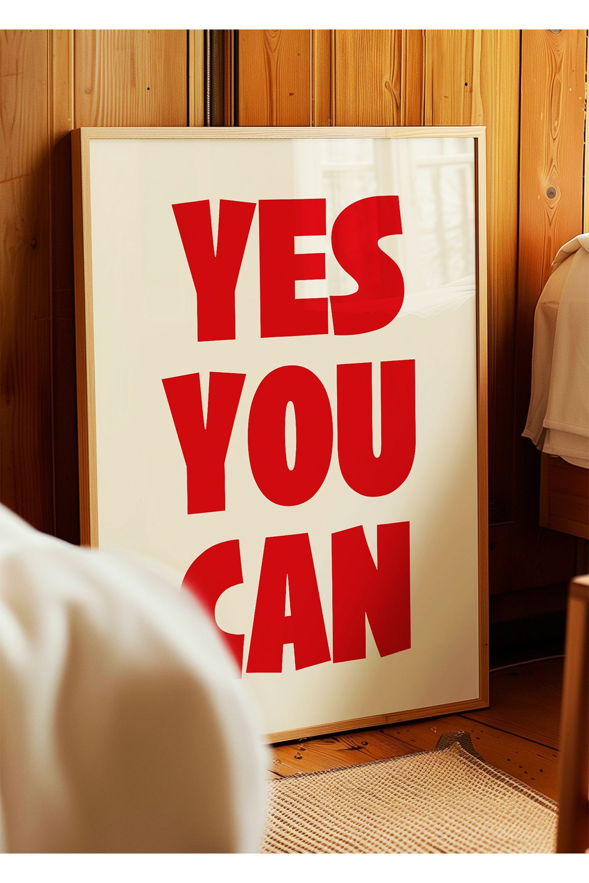 ARTHOUSECOLLECTIVE YES YOU CAN POSTER – Kırmızı - Modern Tipografi Duvar Yazısı - Çerçevesiz Poster